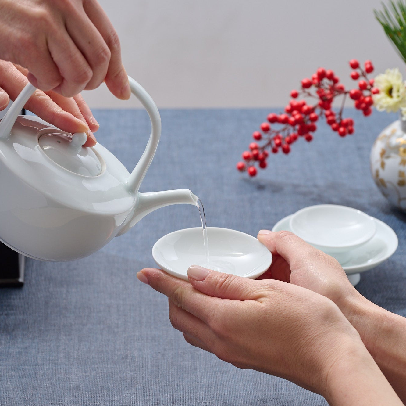 Juego de sake Toso blanco