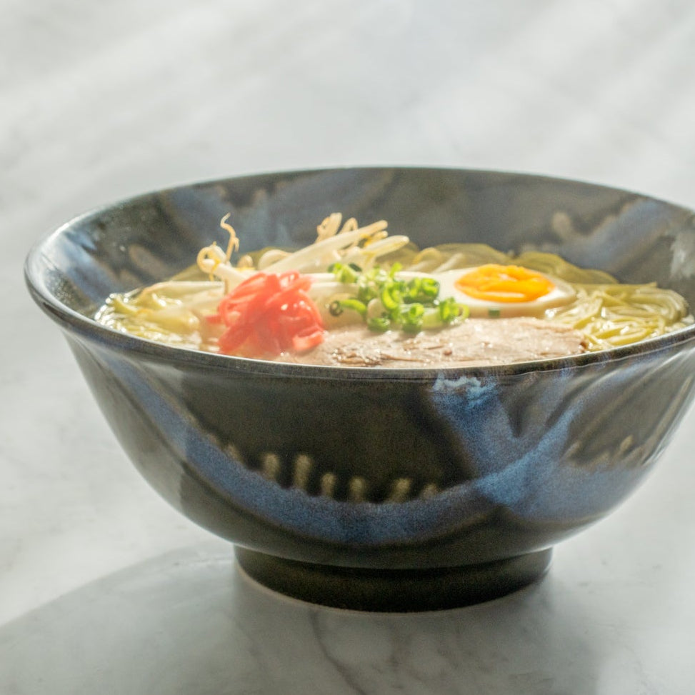 Blue Stroke Green Ramen Bowl 8.9 IN