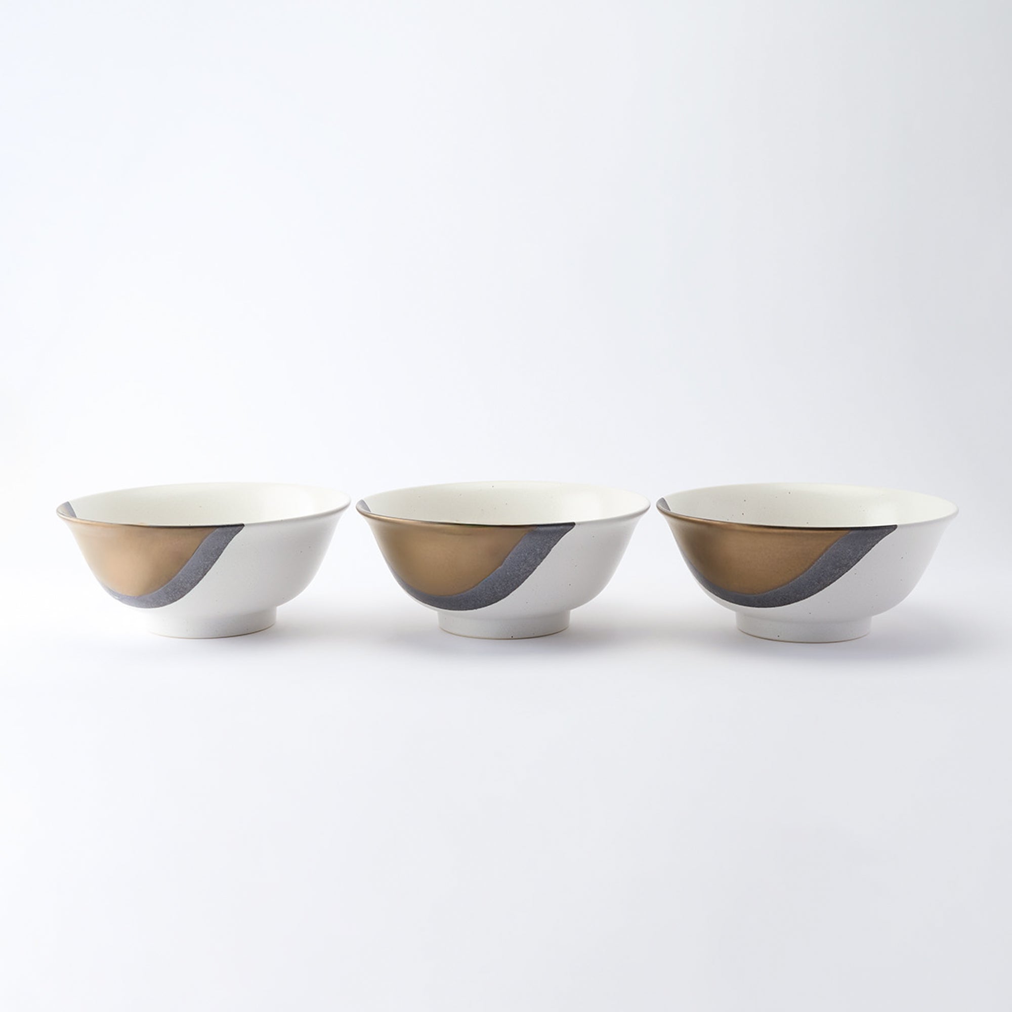 Bronze Luster with Matte Cream Ramen Bowl 8.9 IN