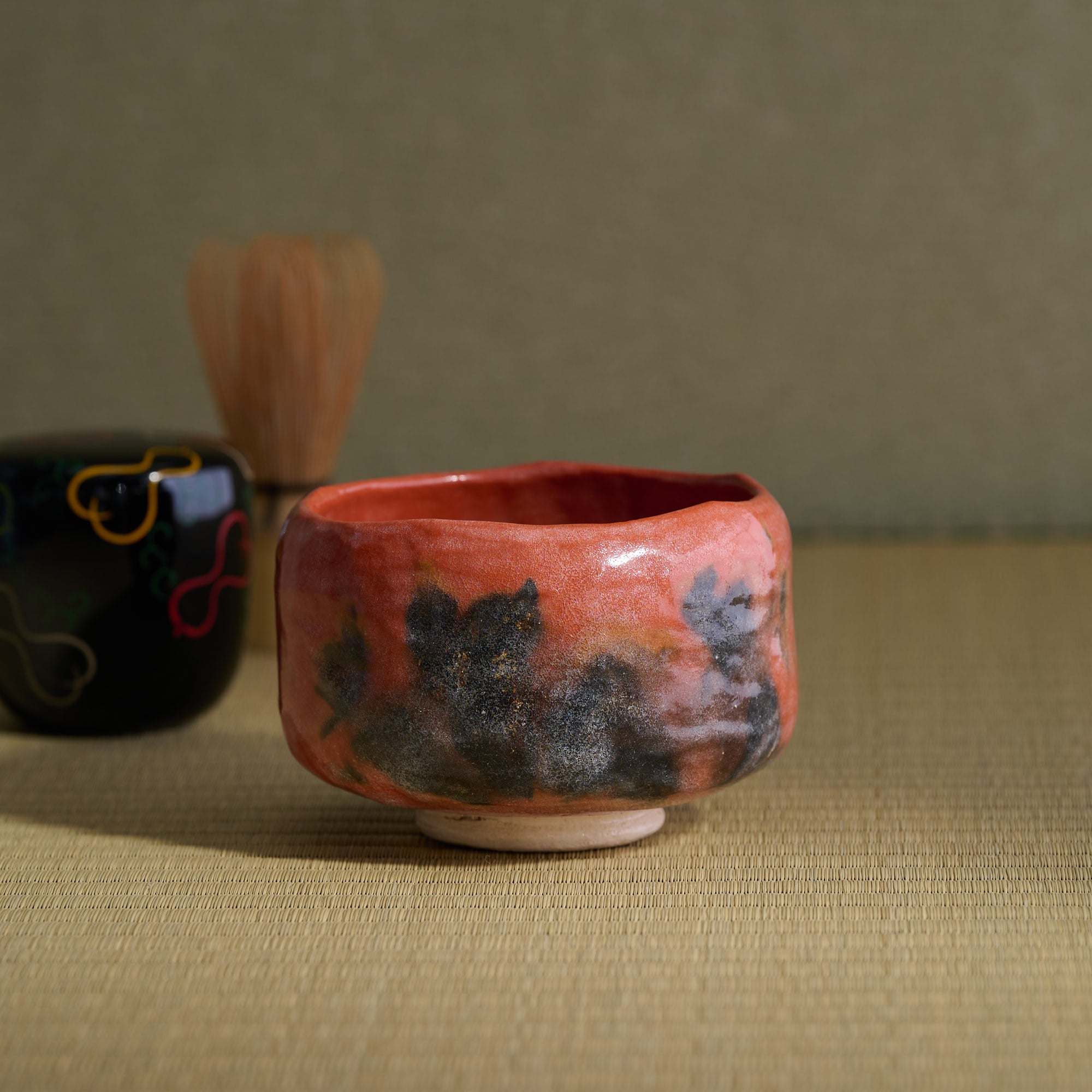 Red Raku Matcha Bowl