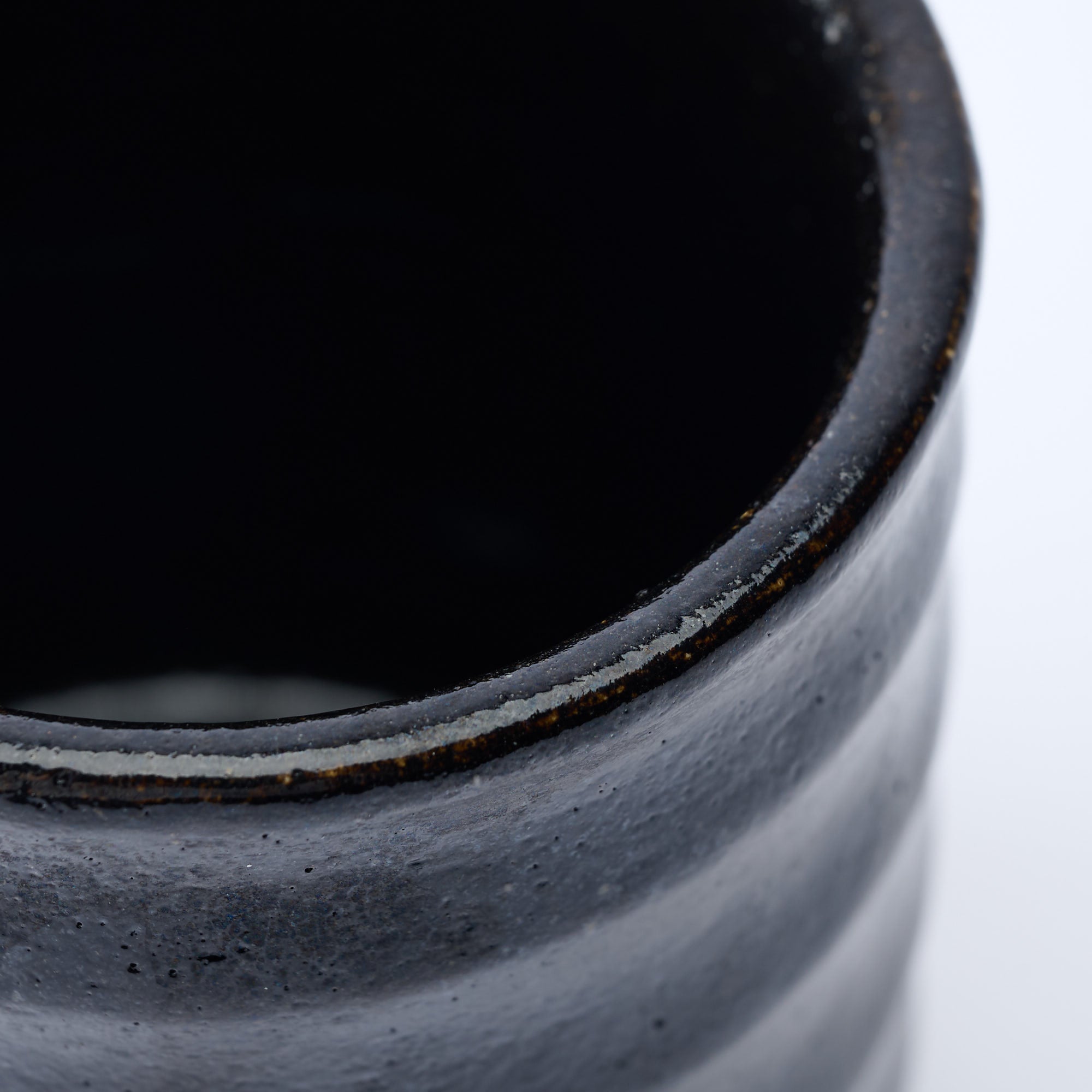 Black Raku Yunomi Japanese Teacup