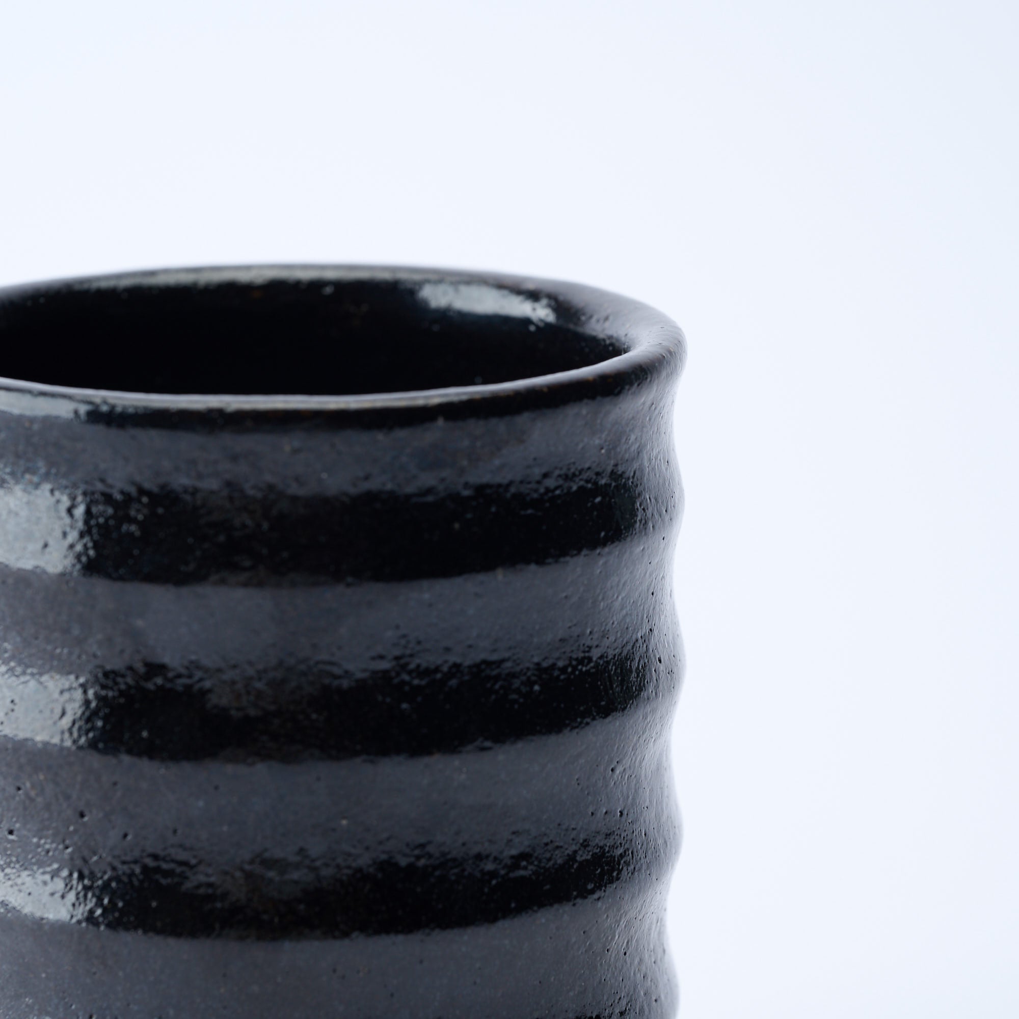 Black Raku Yunomi Japanese Teacup