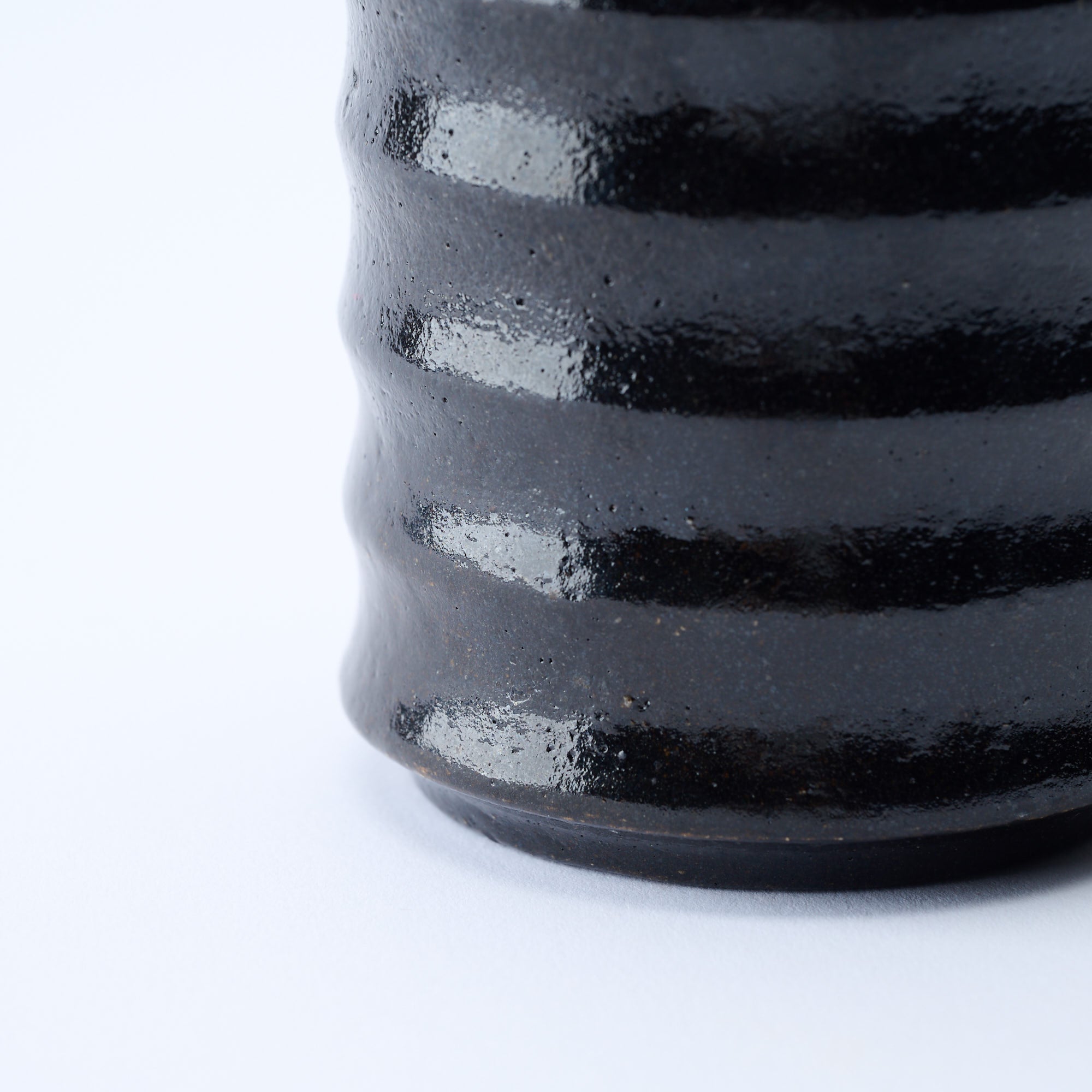 Black Raku Yunomi Japanese Teacup