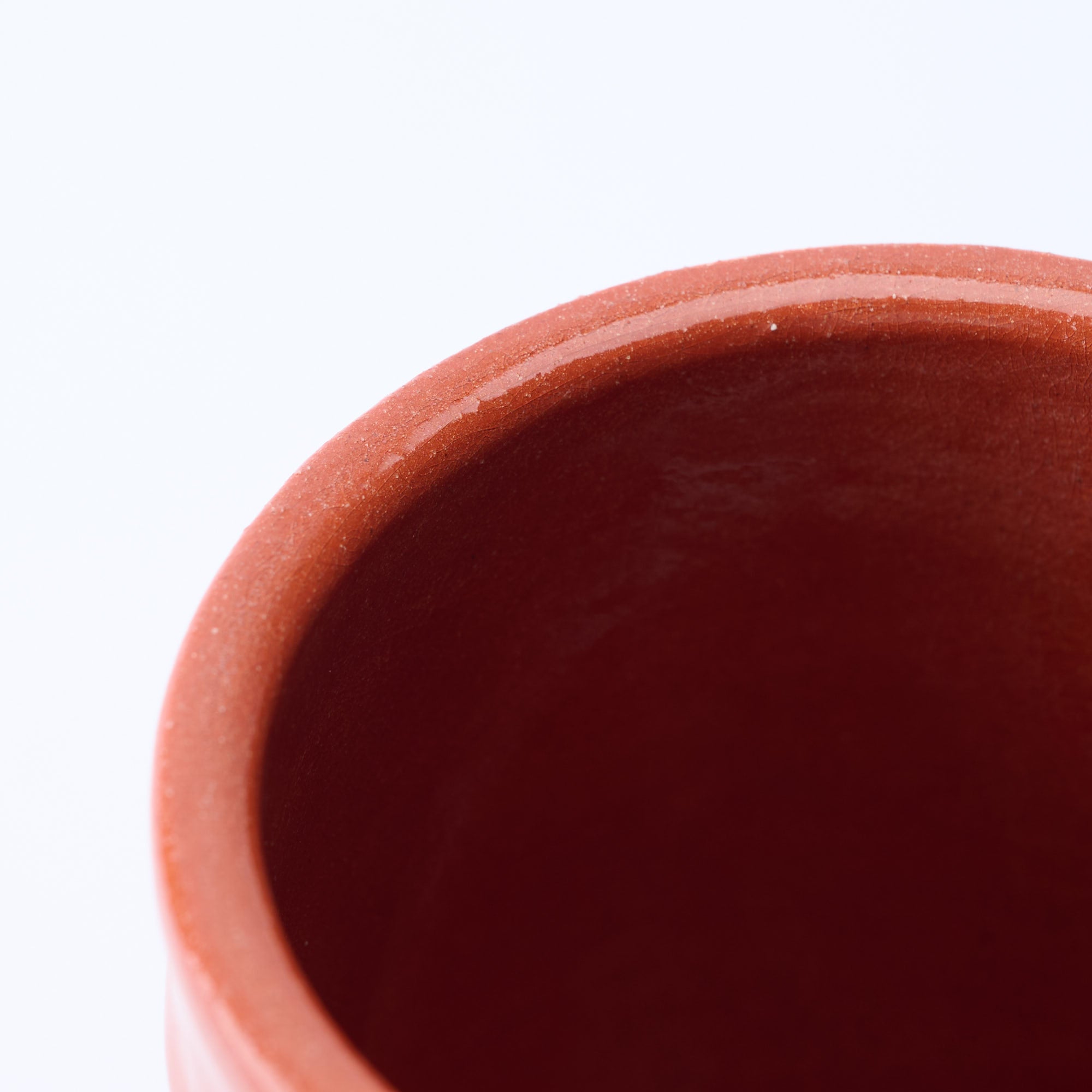 Red Raku Yunomi Japanese Teacup