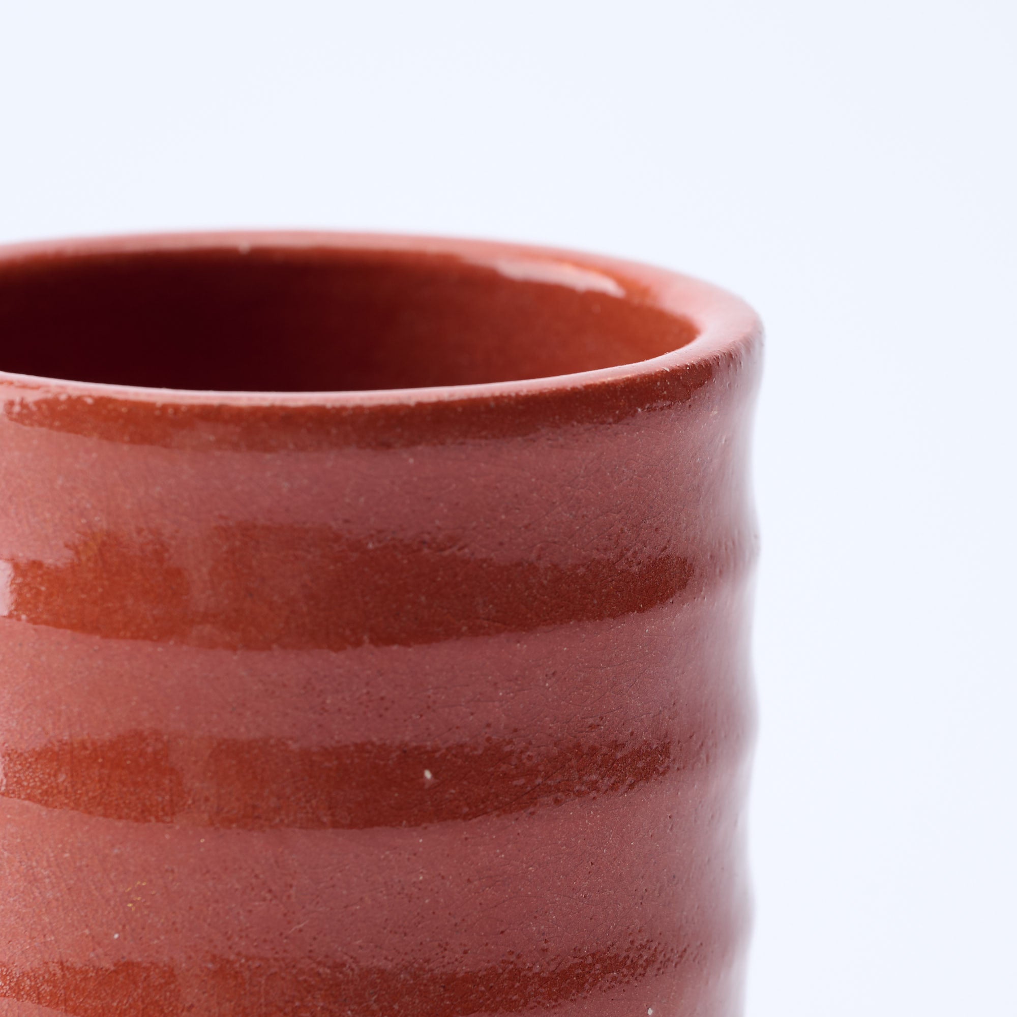 Red Raku Yunomi Japanese Teacup