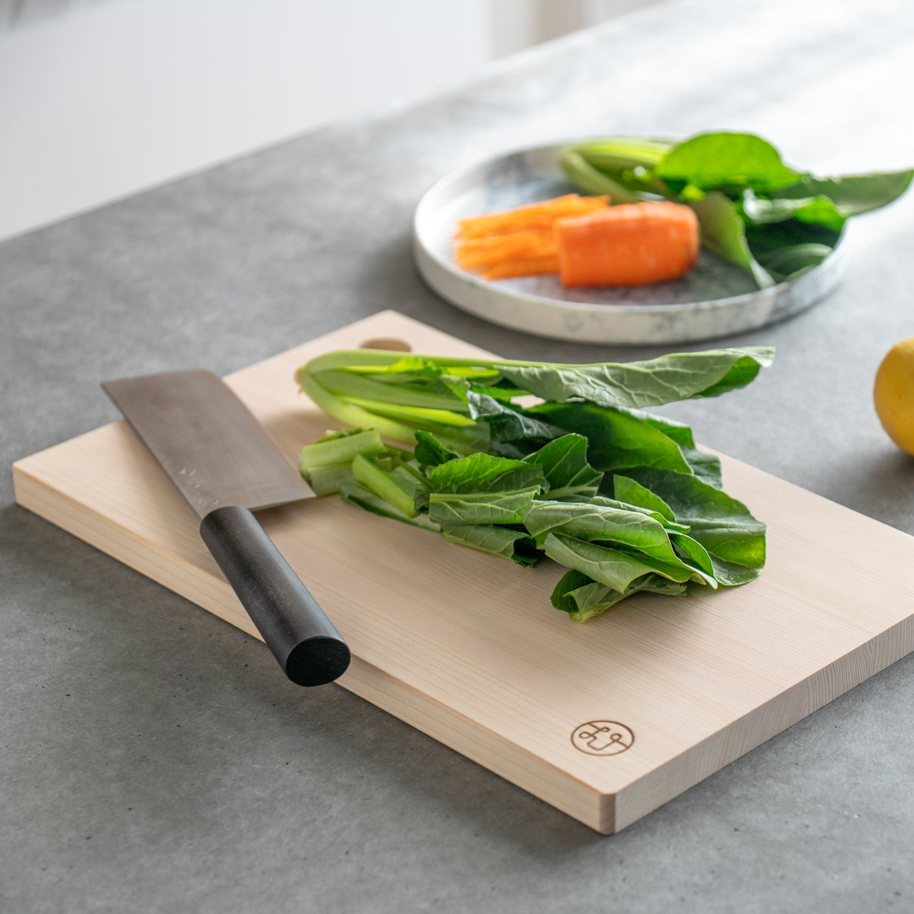 Tono Hinoki Rectangular Cutting Board with Hole