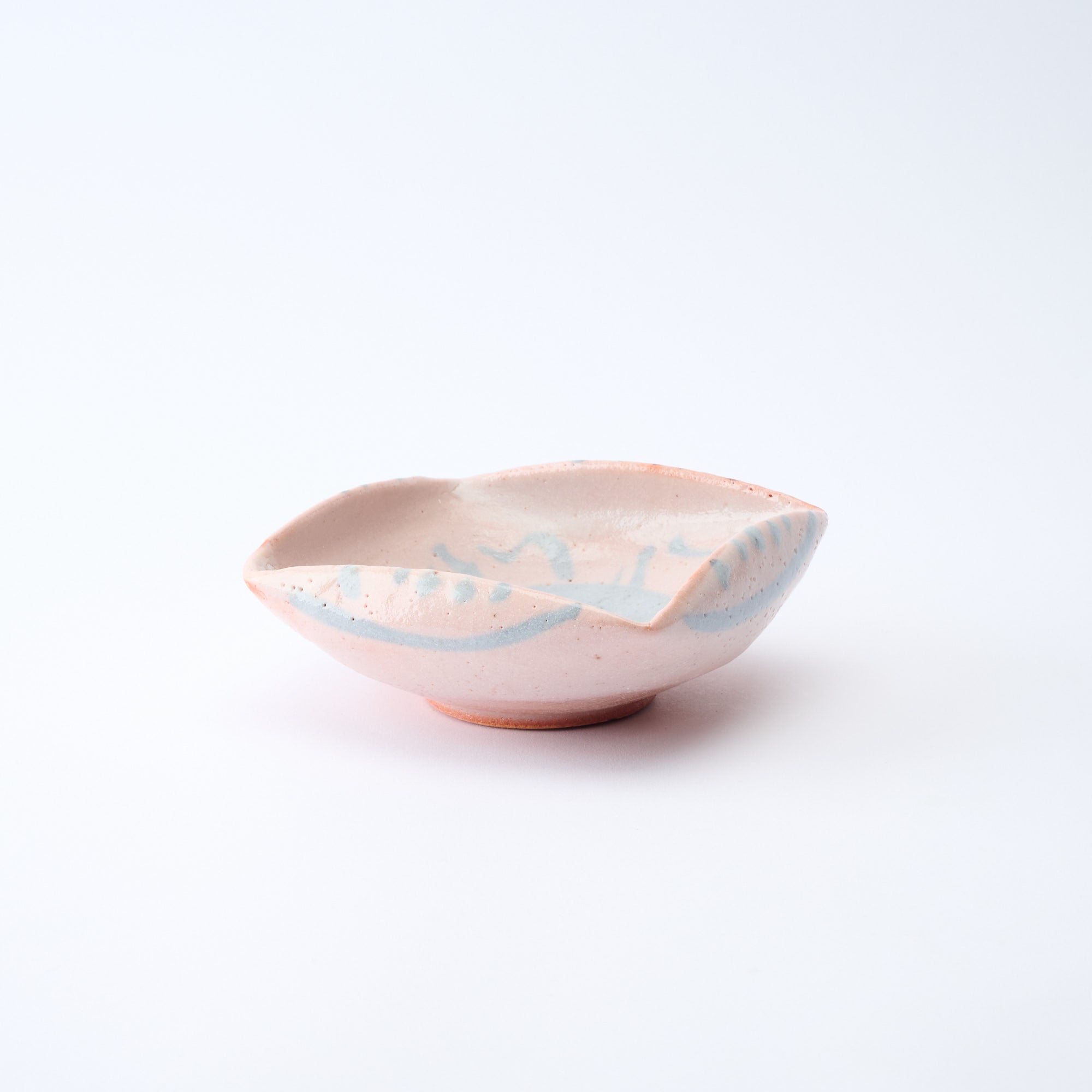 Patterned Shino Blush Square Medium Bowl