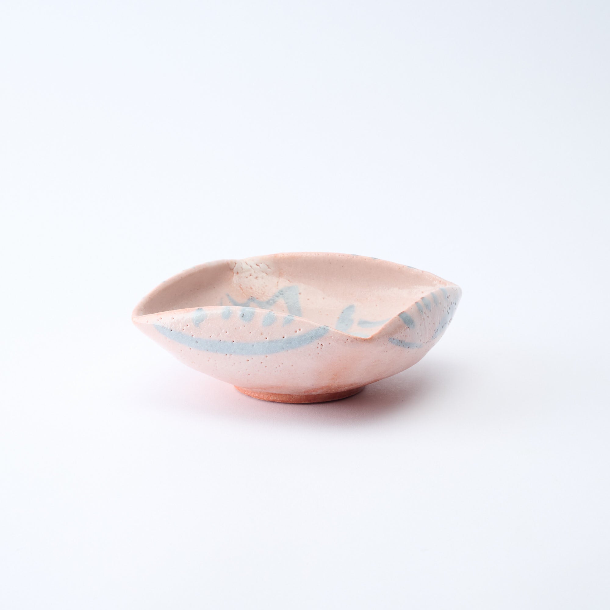 Patterned Shino Blush Square Medium Bowl