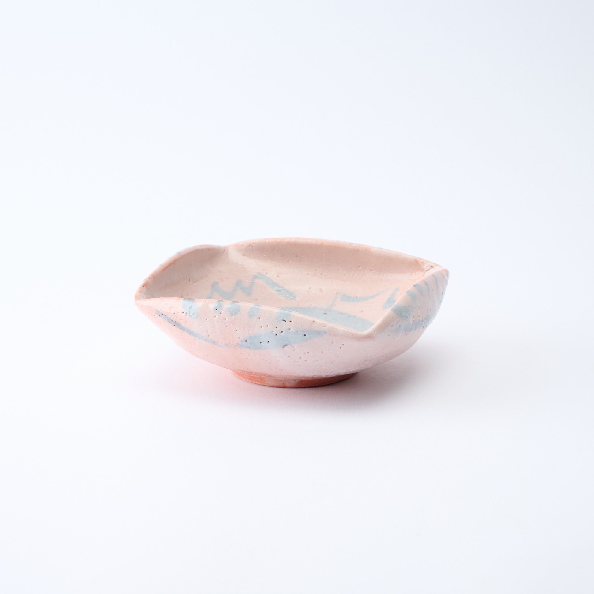 Patterned Shino Blush Square Medium Bowl