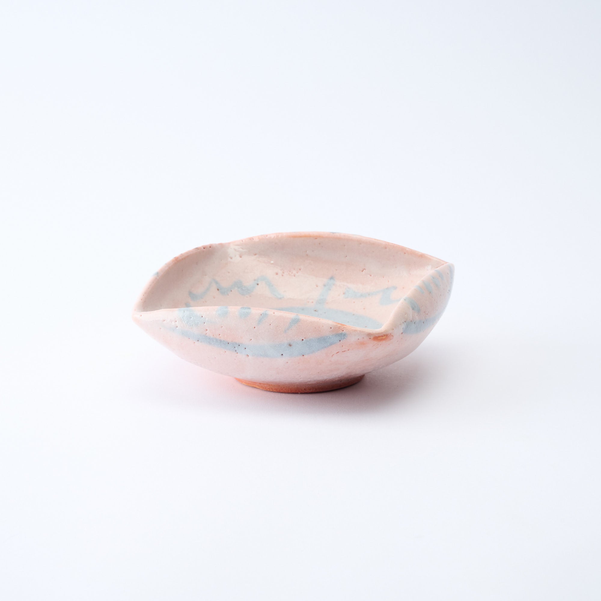 Patterned Shino Blush Square Medium Bowl