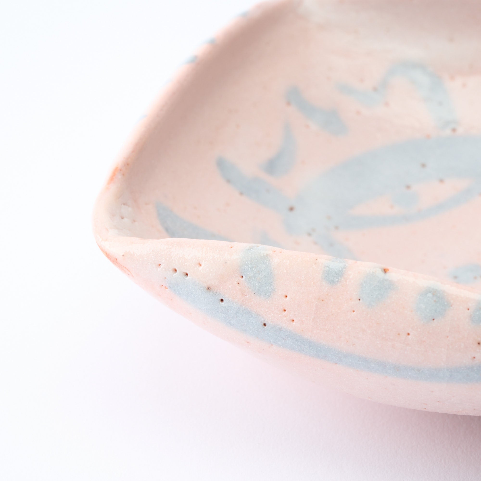 Patterned Shino Blush Square Medium Bowl