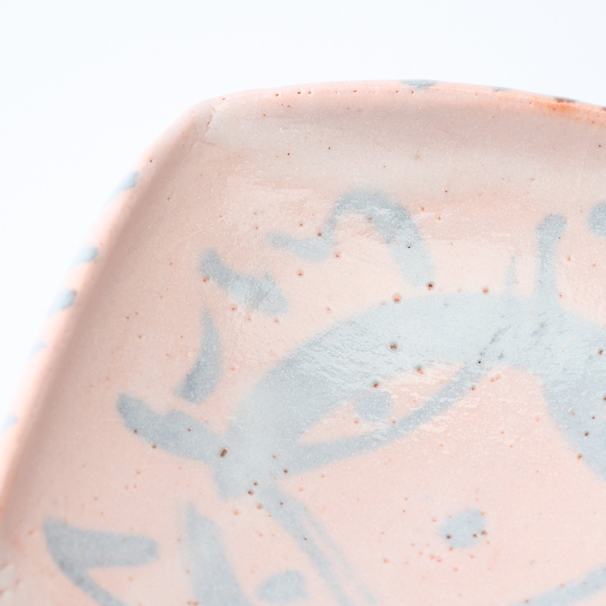 Patterned Shino Blush Square Medium Bowl