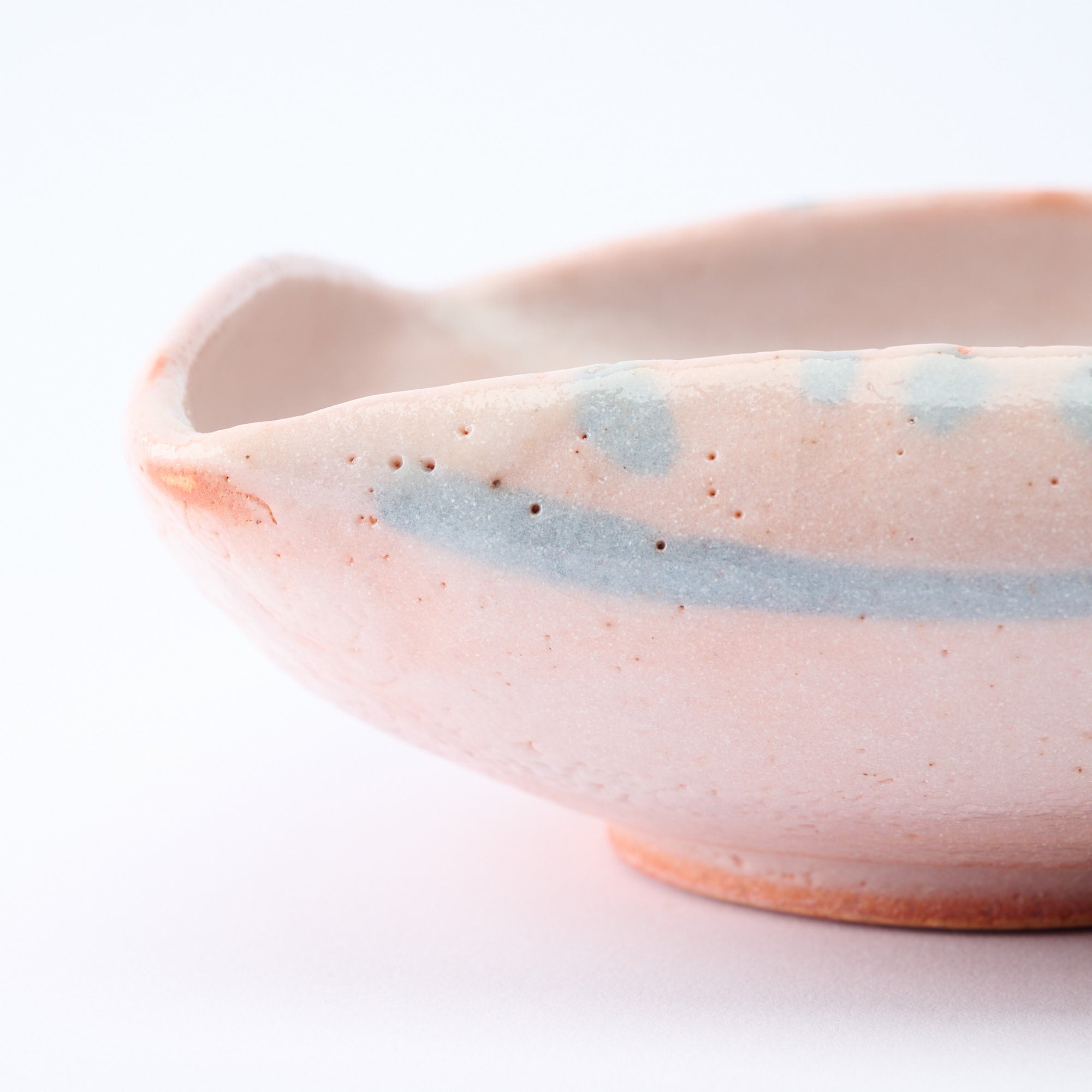Patterned Shino Blush Square Medium Bowl