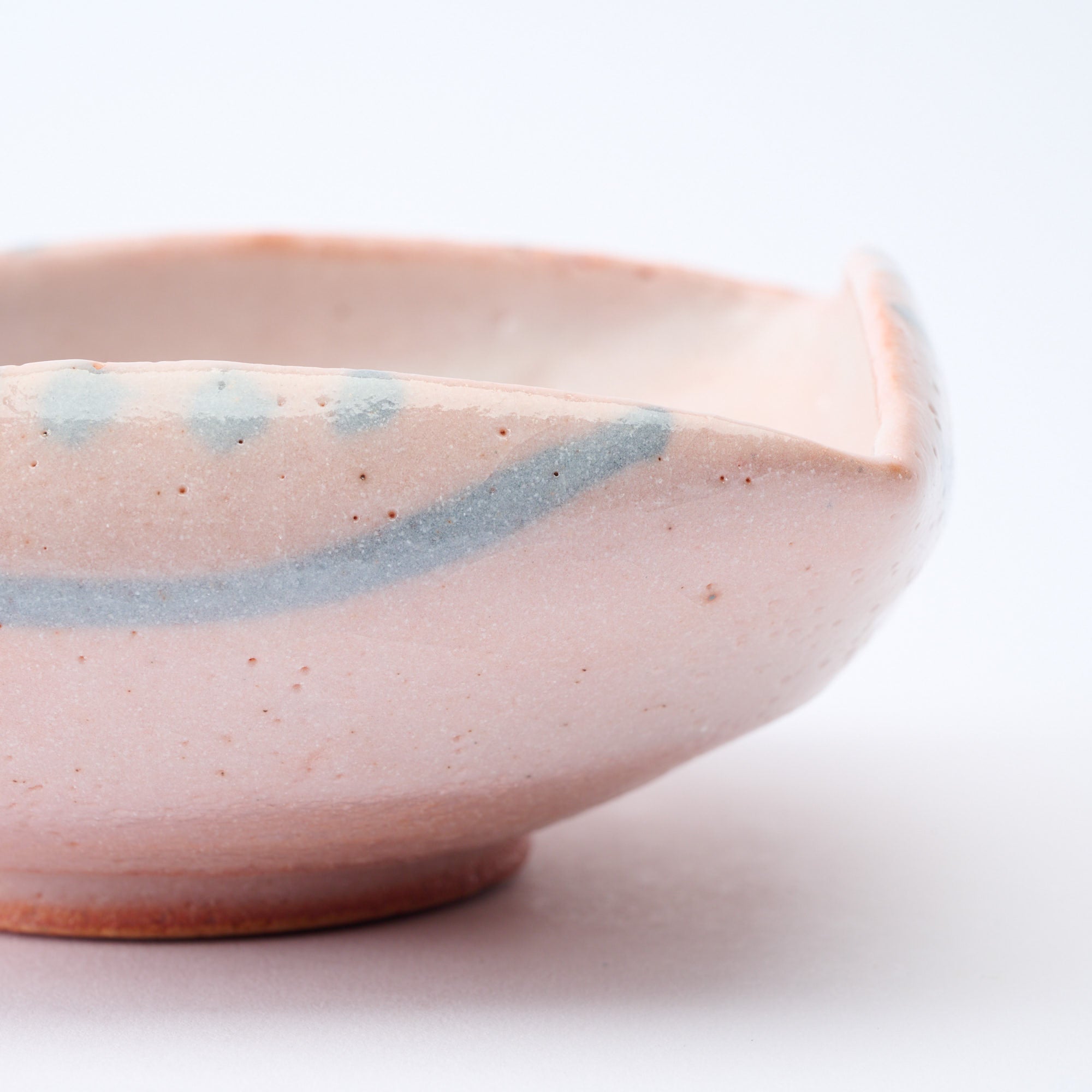 Patterned Shino Blush Square Medium Bowl
