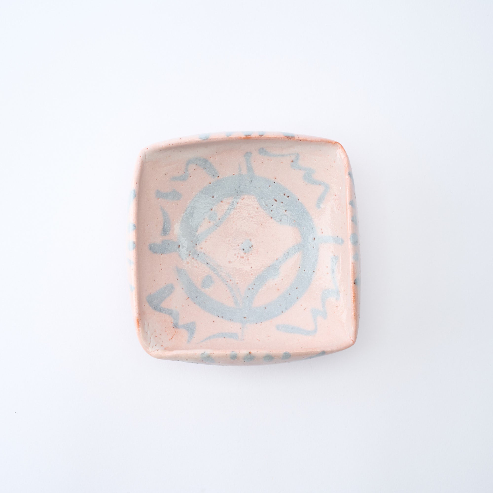 Patterned Shino Blush Square Medium Bowl