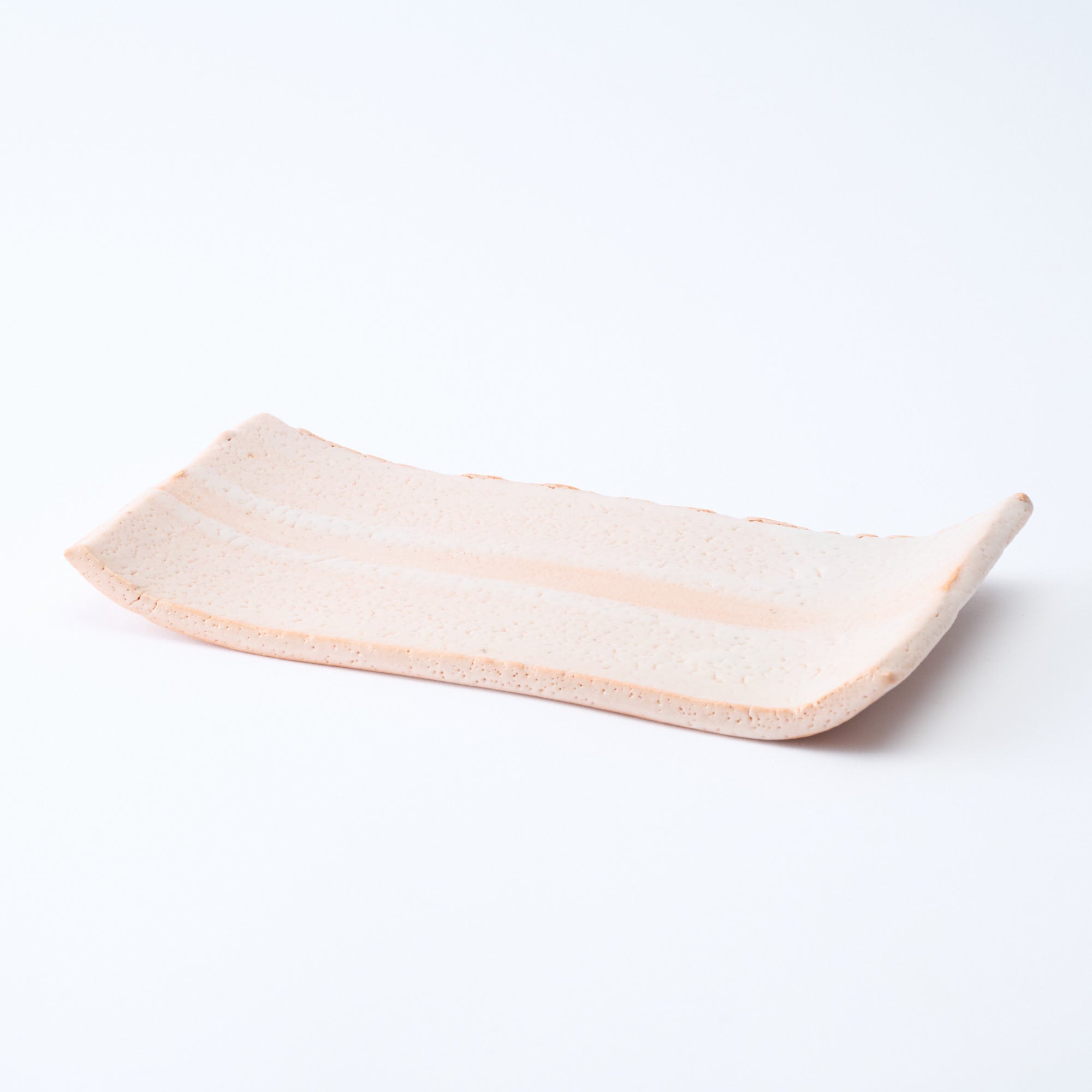 Shino Blush Flat Rectangular Dinner Plate
