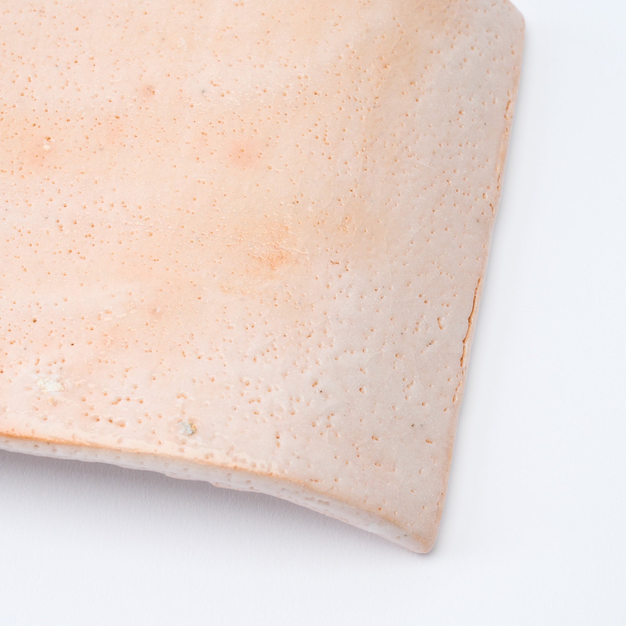 Shino Blush Flat Rectangular Dinner Plate