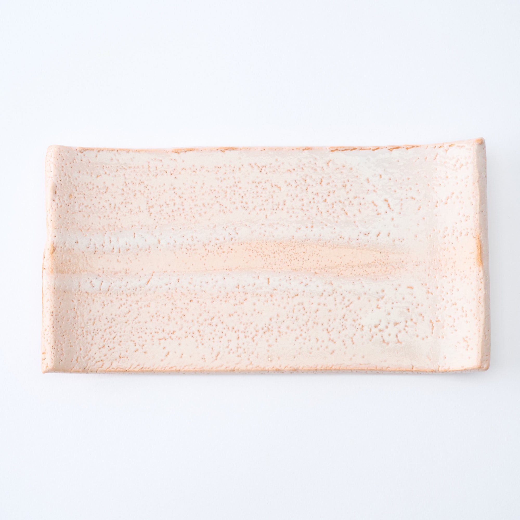 Shino Blush Flat Rectangular Dinner Plate