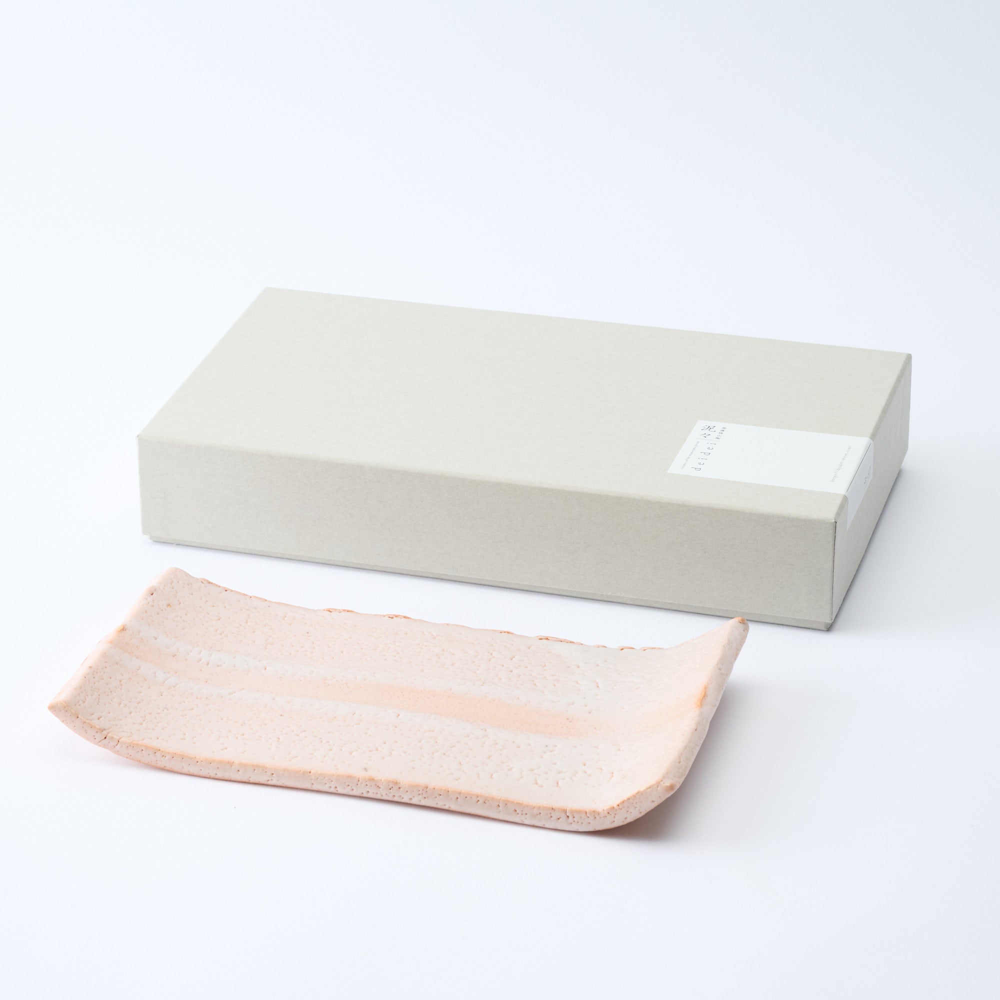 Shino Blush Flat Rectangular Dinner Plate