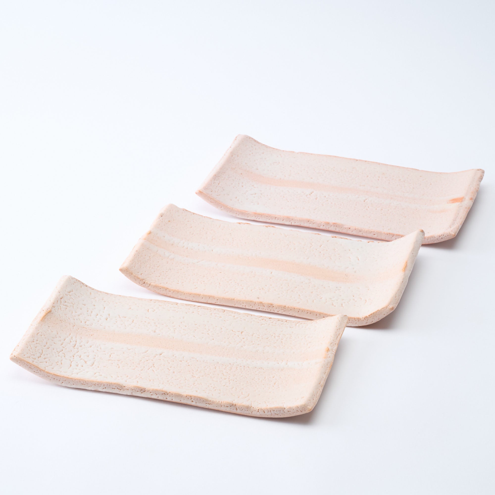 Shino Blush Flat Rectangular Dinner Plate