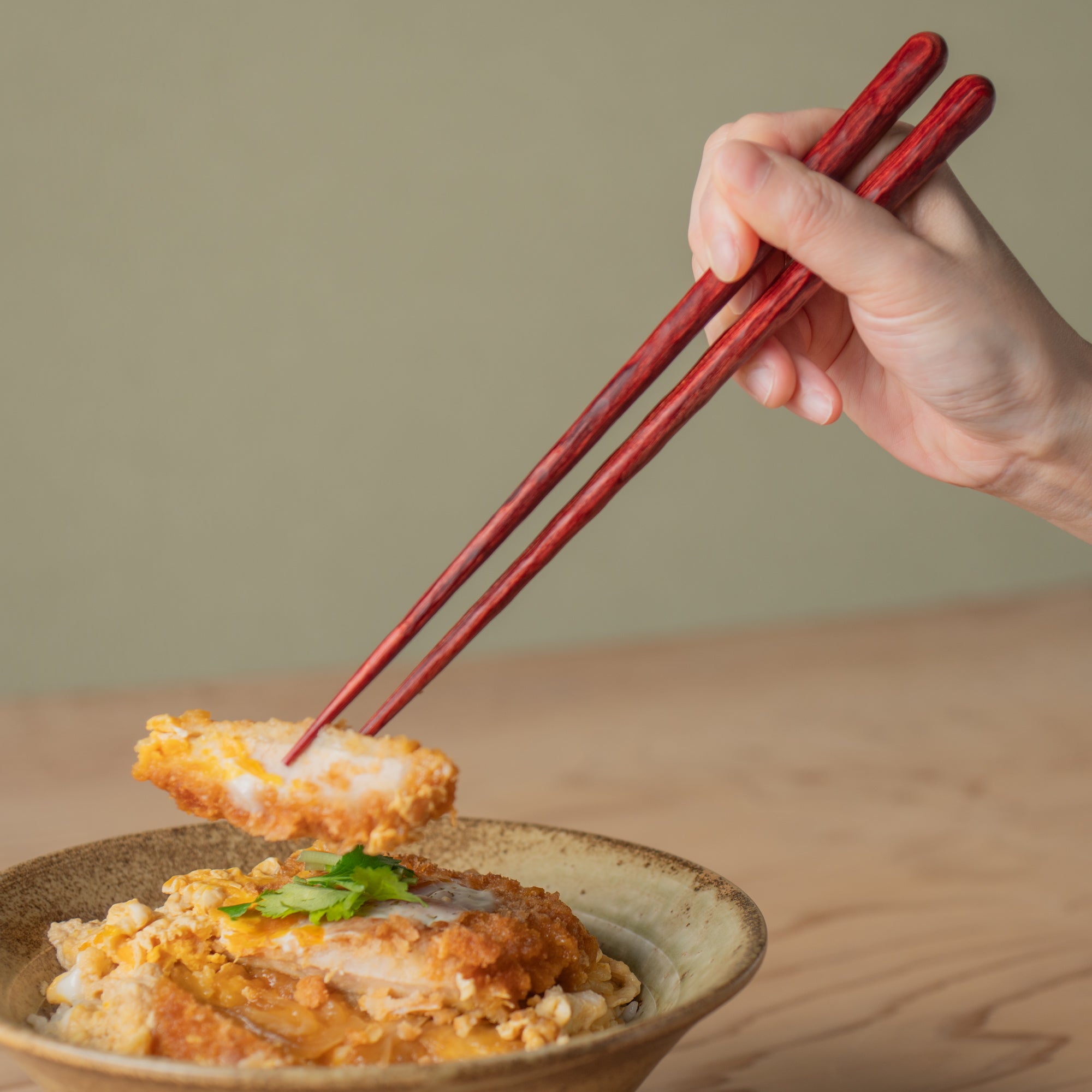 Thick Wavy Grip Wood Grain Chopsticks