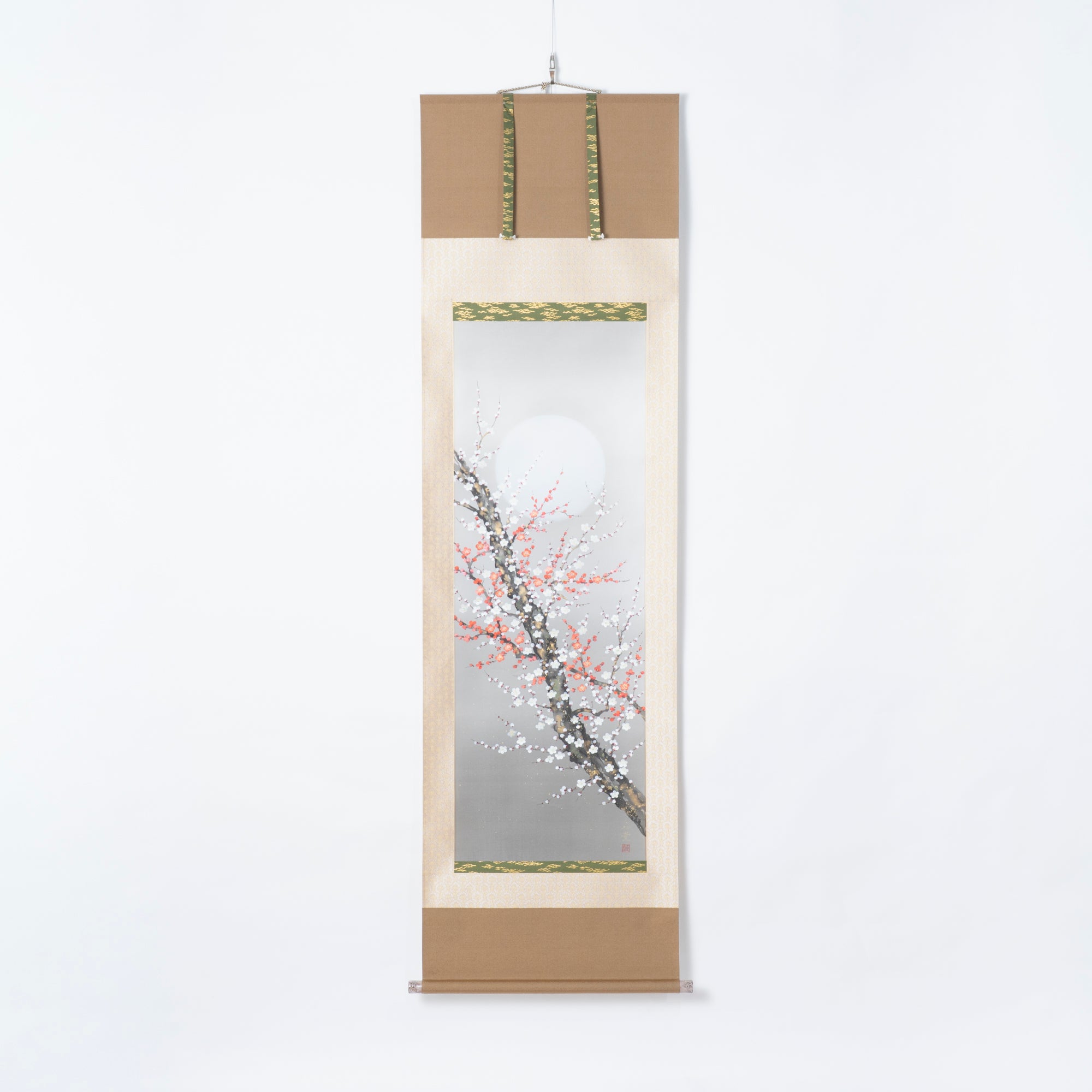 Plum Blossoms Under the Moon Kakejiku Hanging Scroll