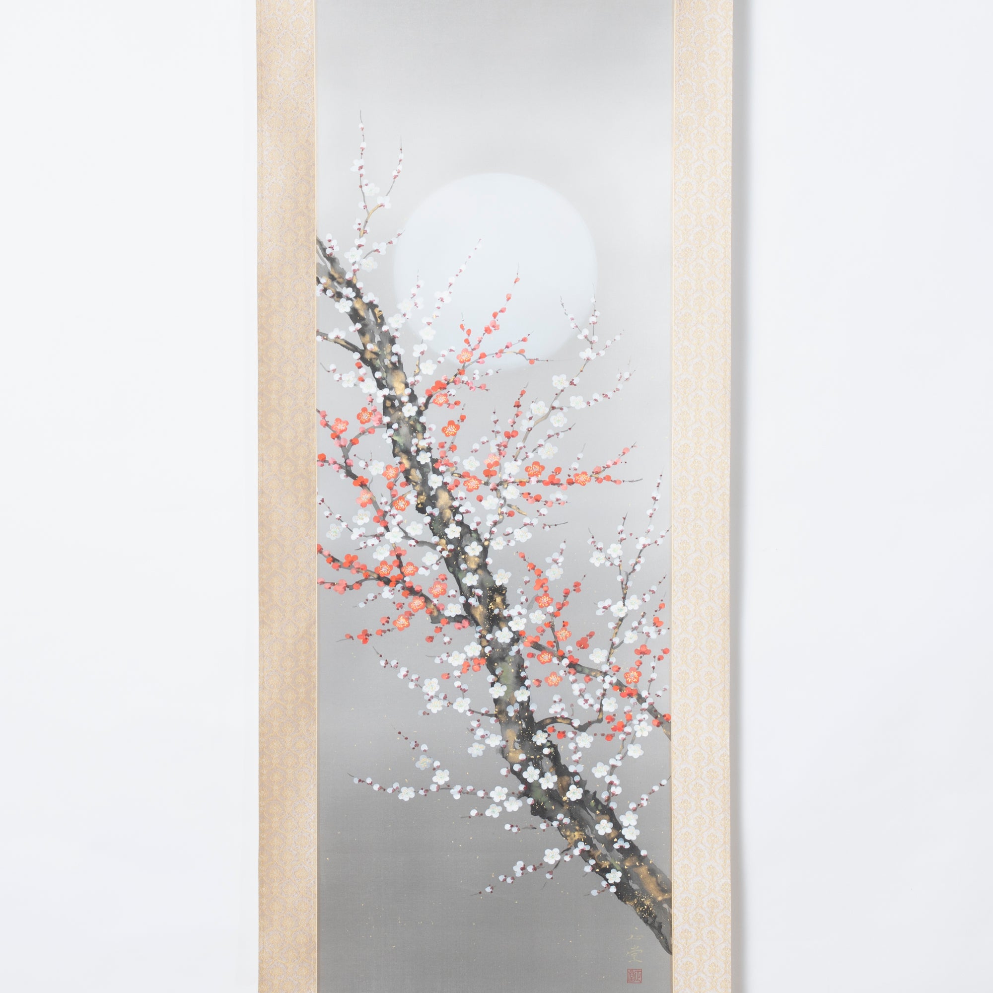 Plum Blossoms Under the Moon Kakejiku Hanging Scroll