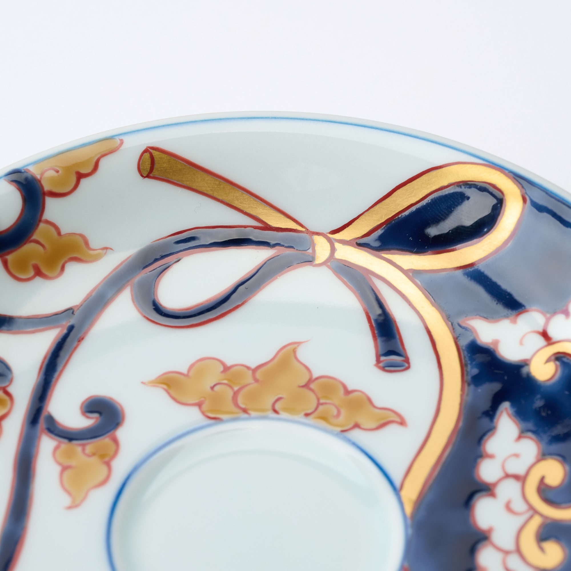 Deep Cobalt Knotted Arabesque Cup and Saucer