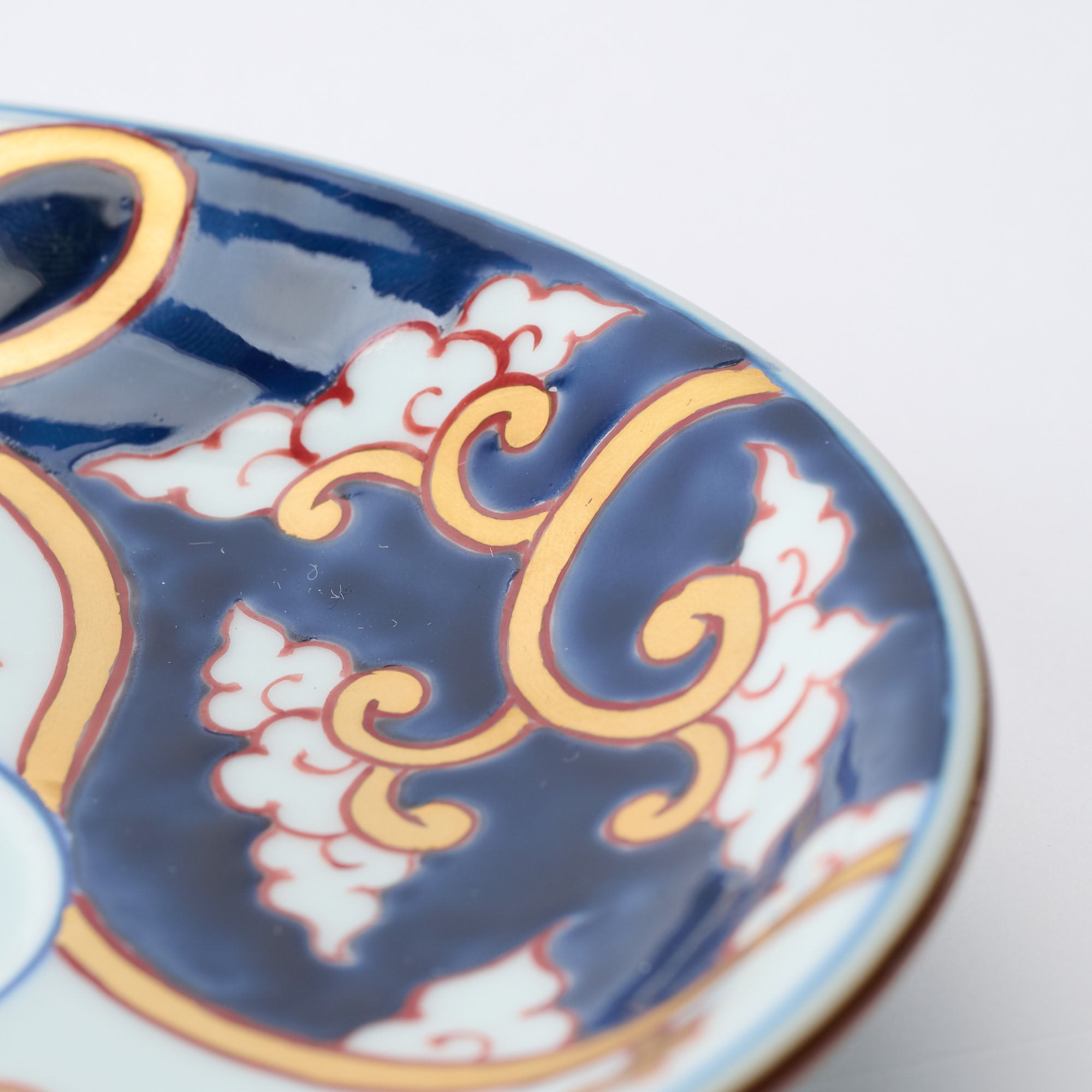 Deep Cobalt Knotted Arabesque Cup and Saucer