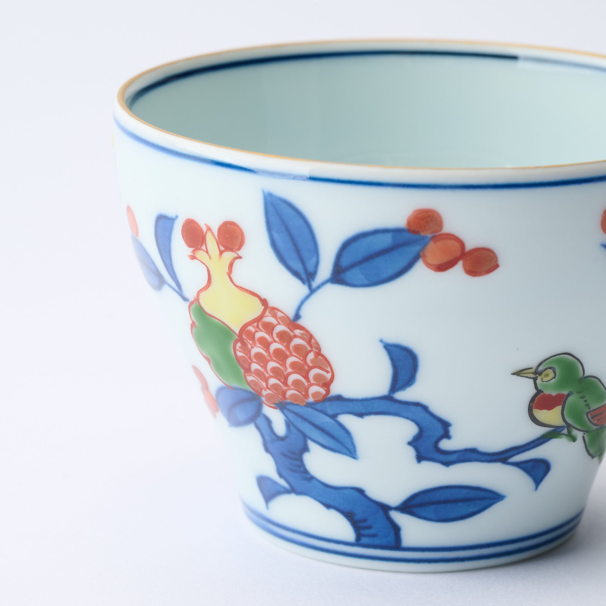 Somenishiki Pomegranate and Flower Cup and Saucer