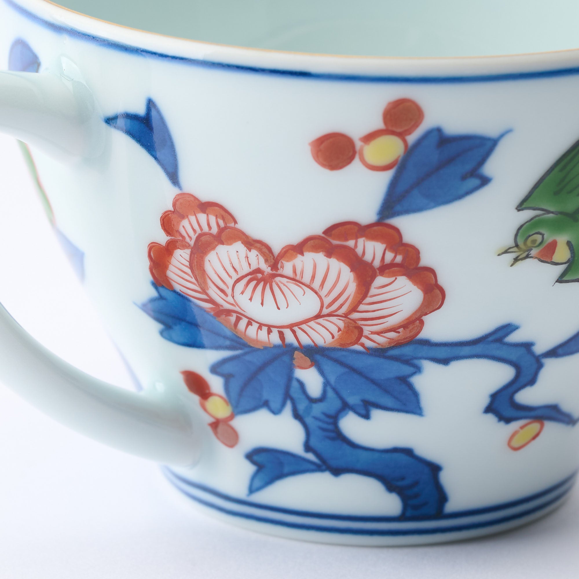 Somenishiki Pomegranate and Flower Cup and Saucer