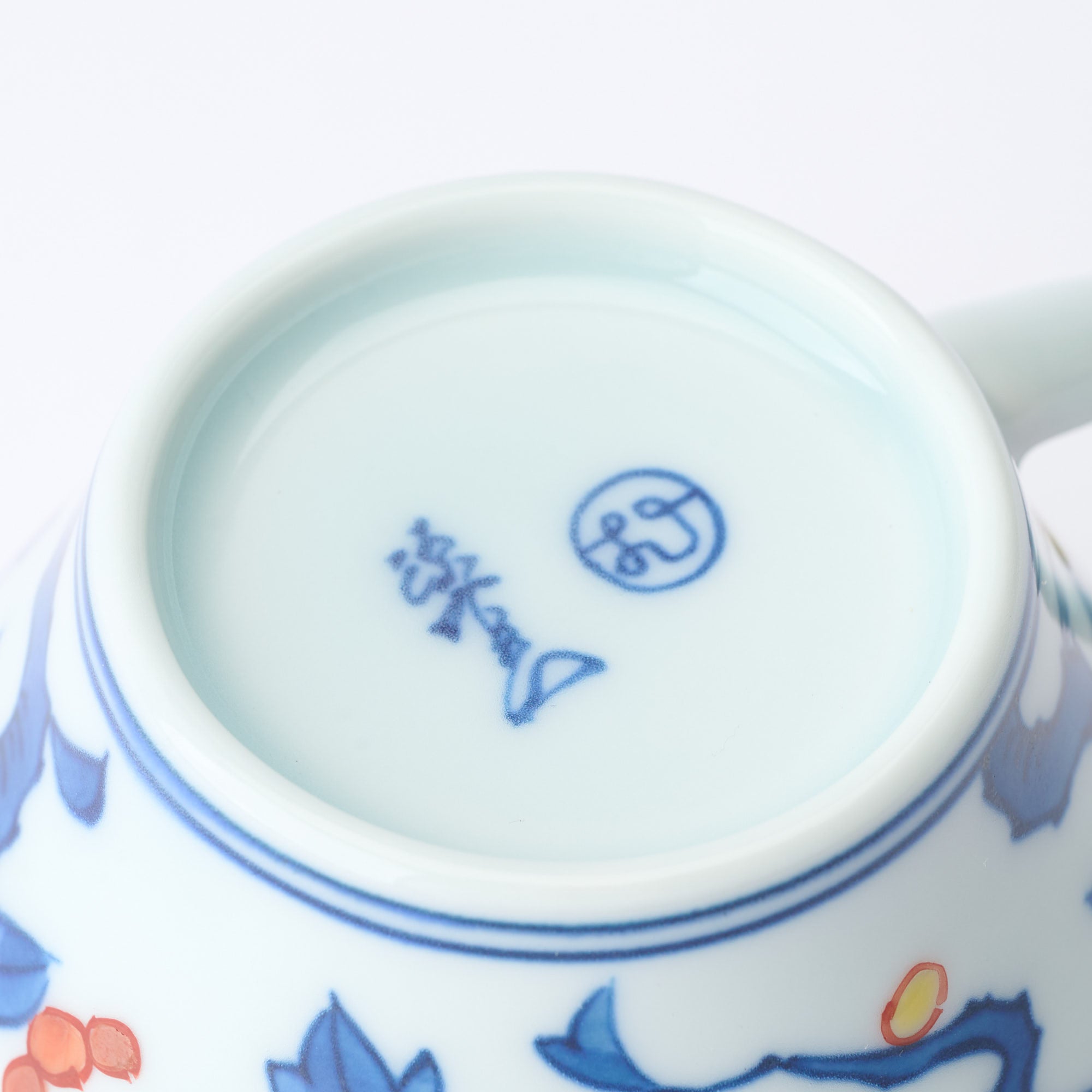 Somenishiki Pomegranate and Flower Cup and Saucer