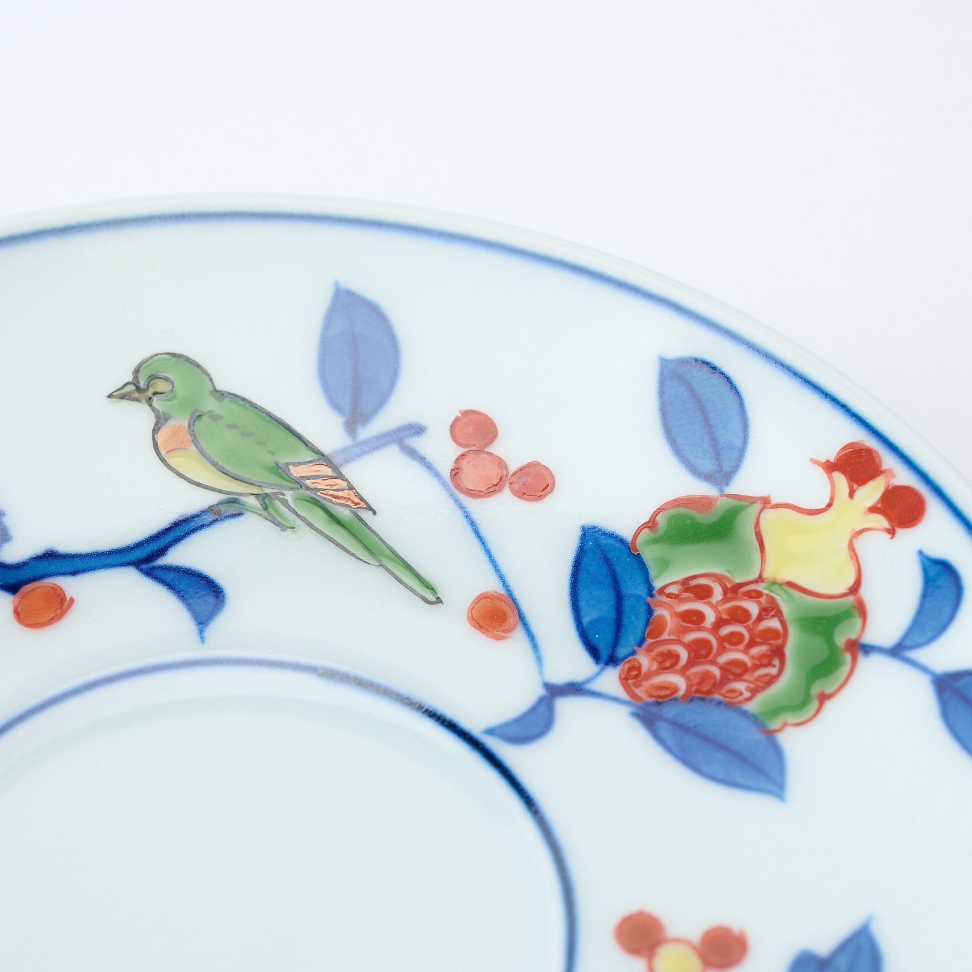 Somenishiki Pomegranate and Flower Cup and Saucer