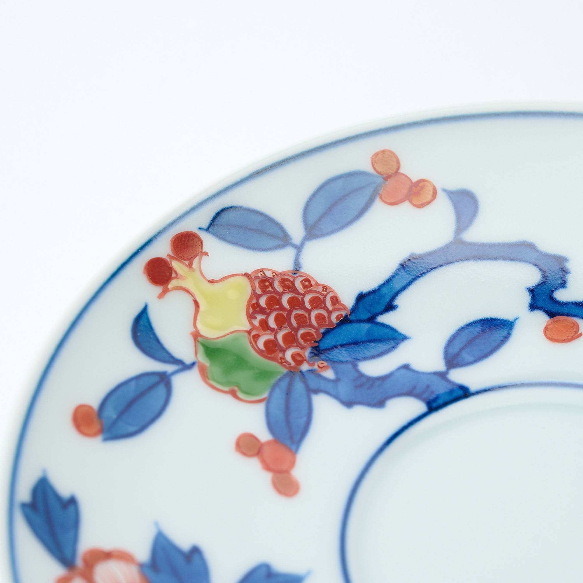 Somenishiki Pomegranate and Flower Cup and Saucer