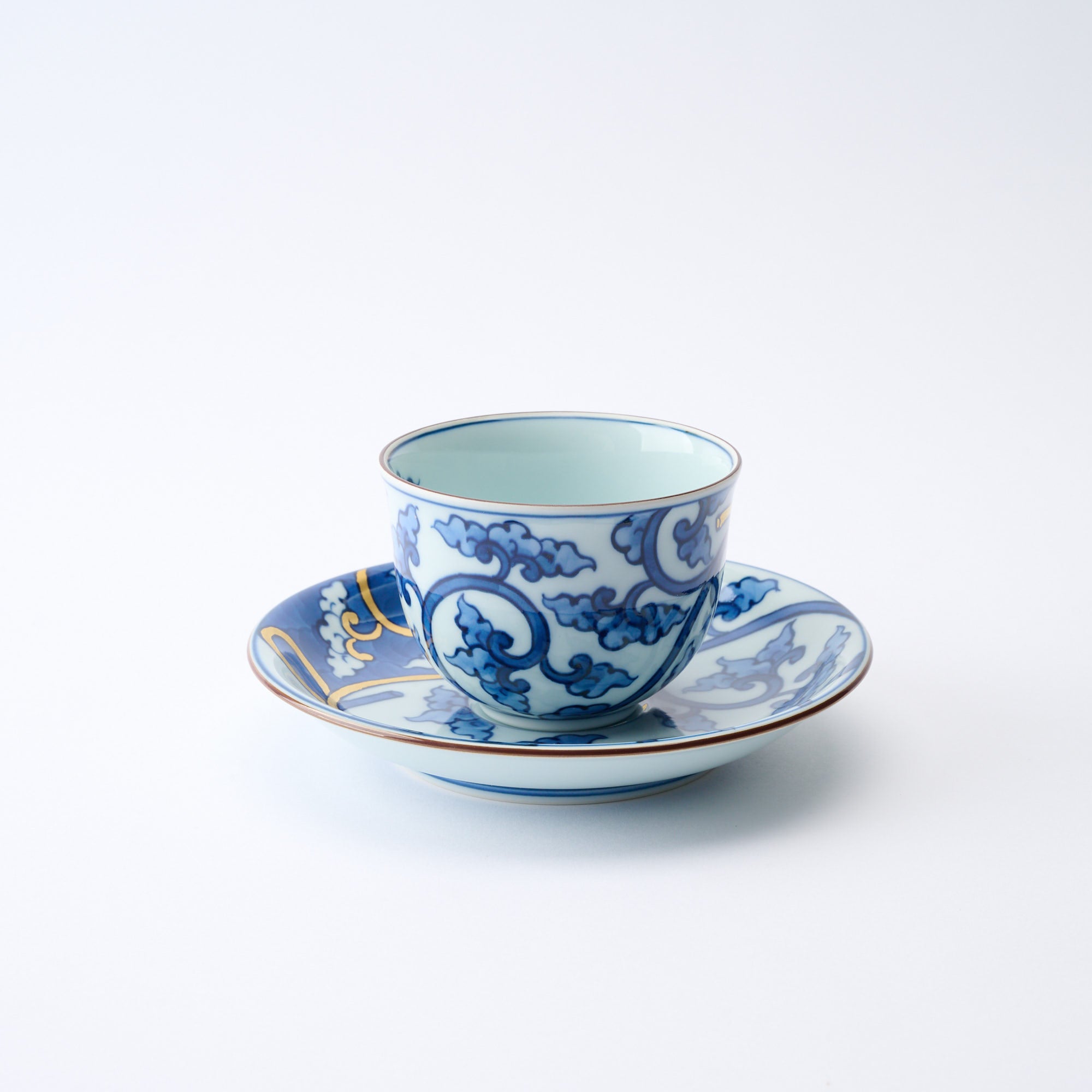 Blue Knotted Arabesque Cup and Saucer