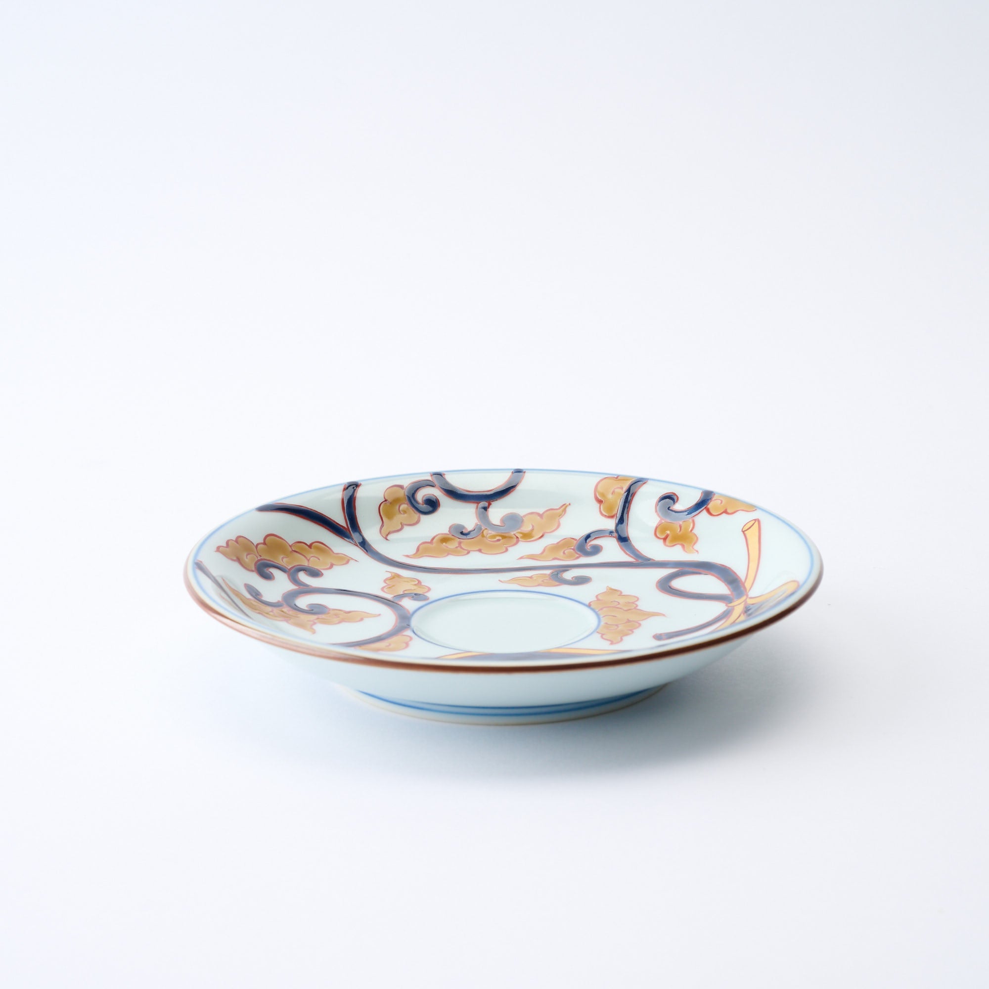 Deep Cobalt Knotted Arabesque Cup and Saucer