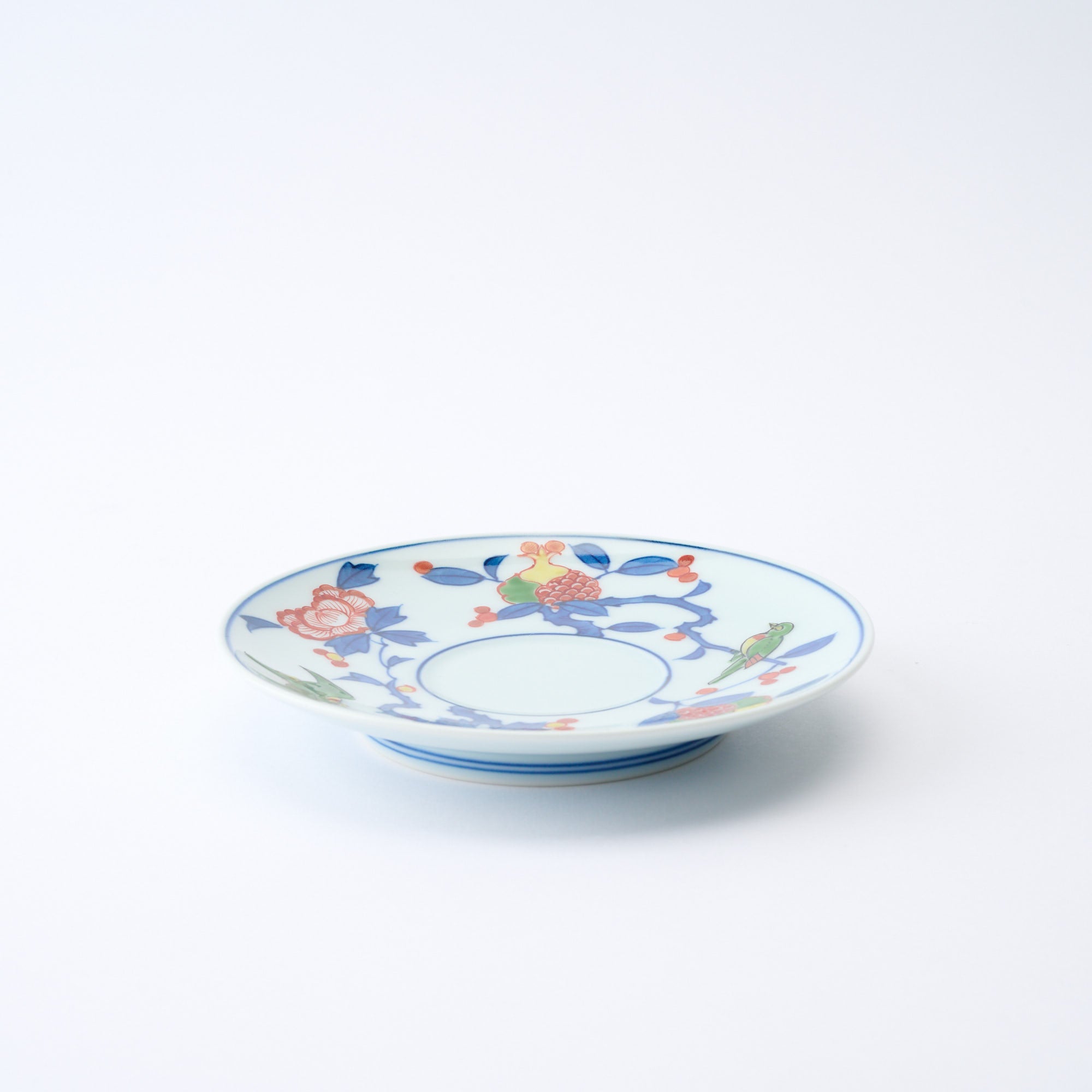 Somenishiki Pomegranate and Flower Cup and Saucer