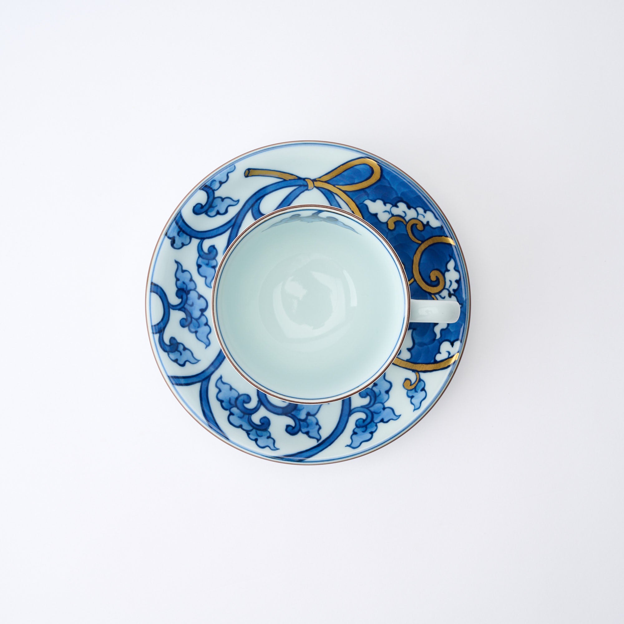 Blue Knotted Arabesque Cup and Saucer