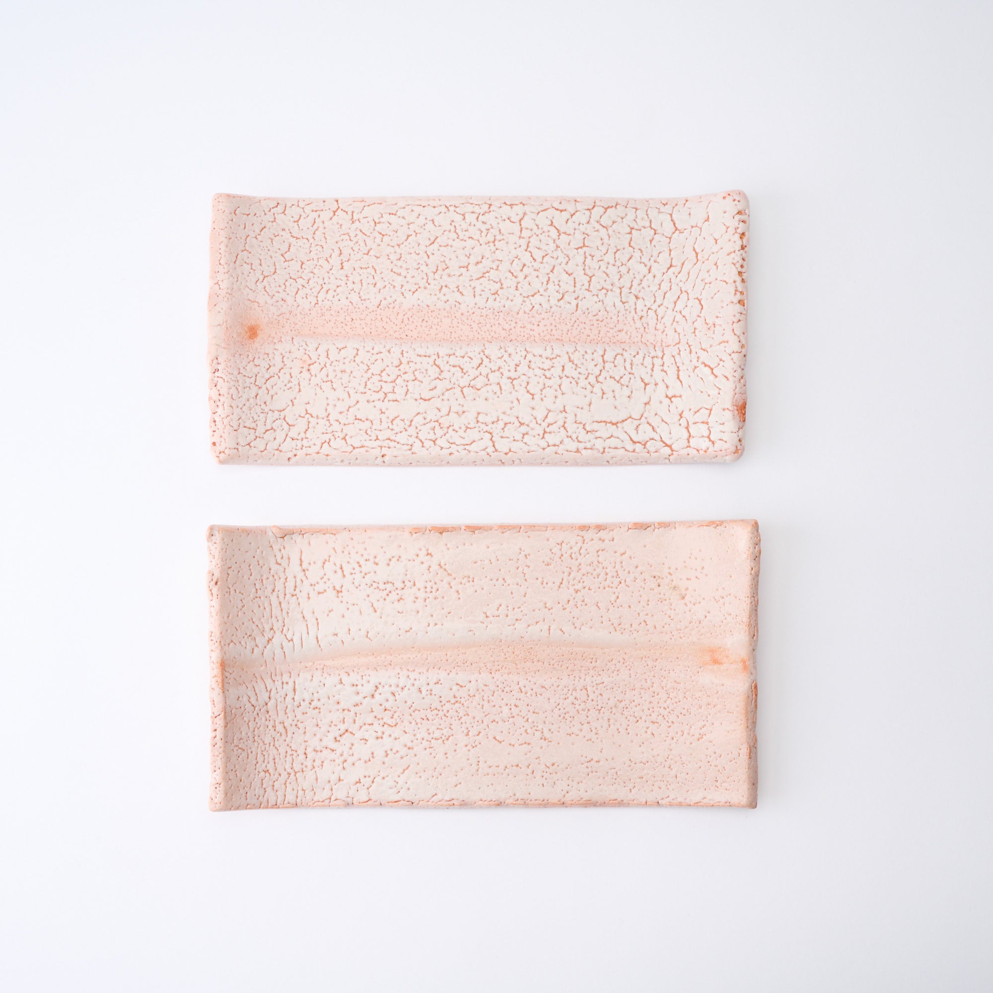 Shino Blush Flat Rectangular Dinner Plate