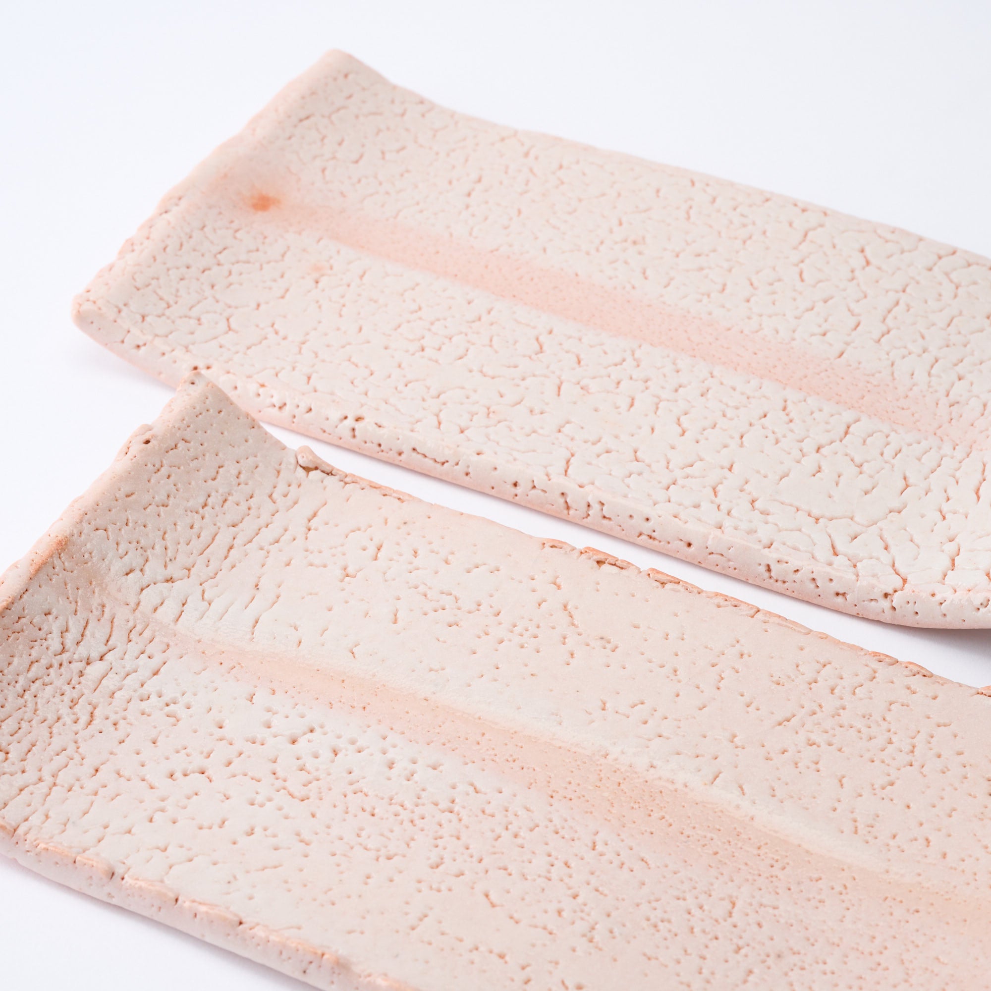 Shino Blush Flat Rectangular Dinner Plate