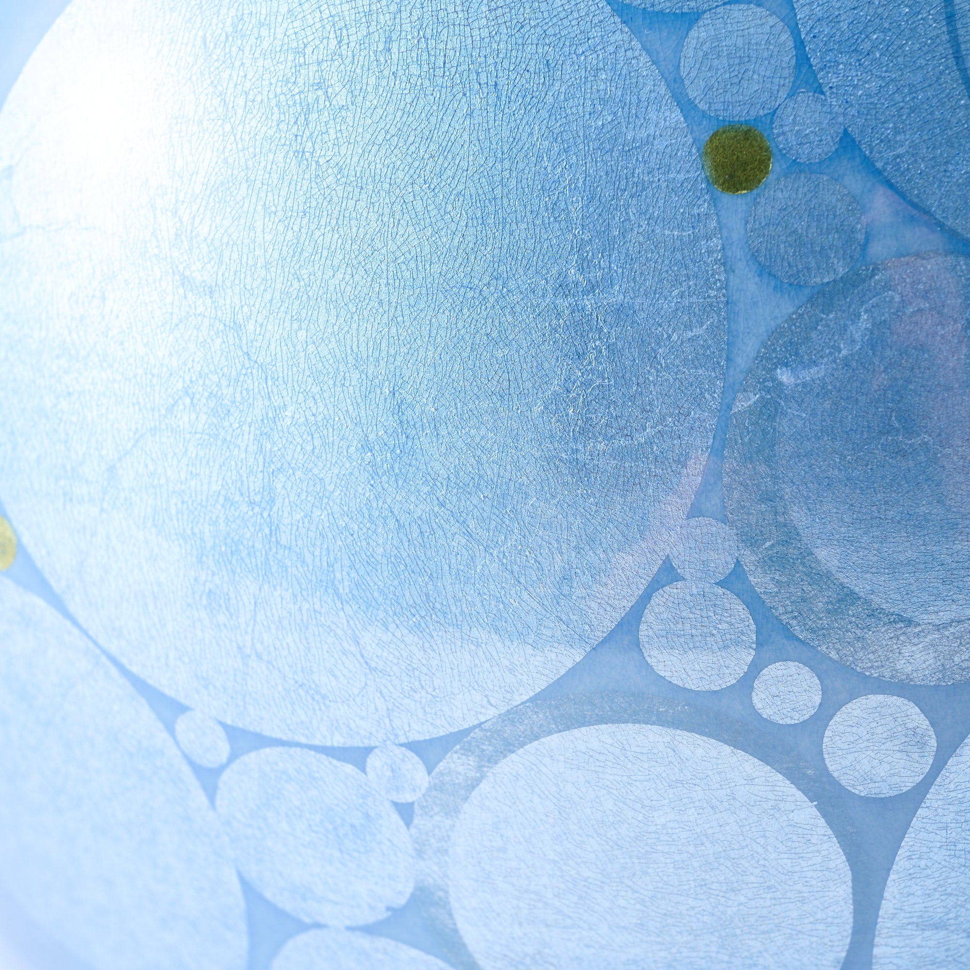 Yuri-Ginsai Pale Azure Circular Pattern Vase