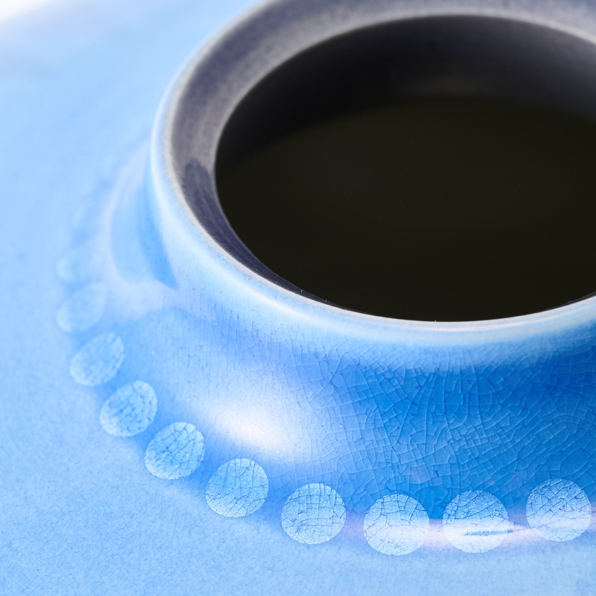 Yuri-Ginsai Pale Azure Flower Pattern Vase