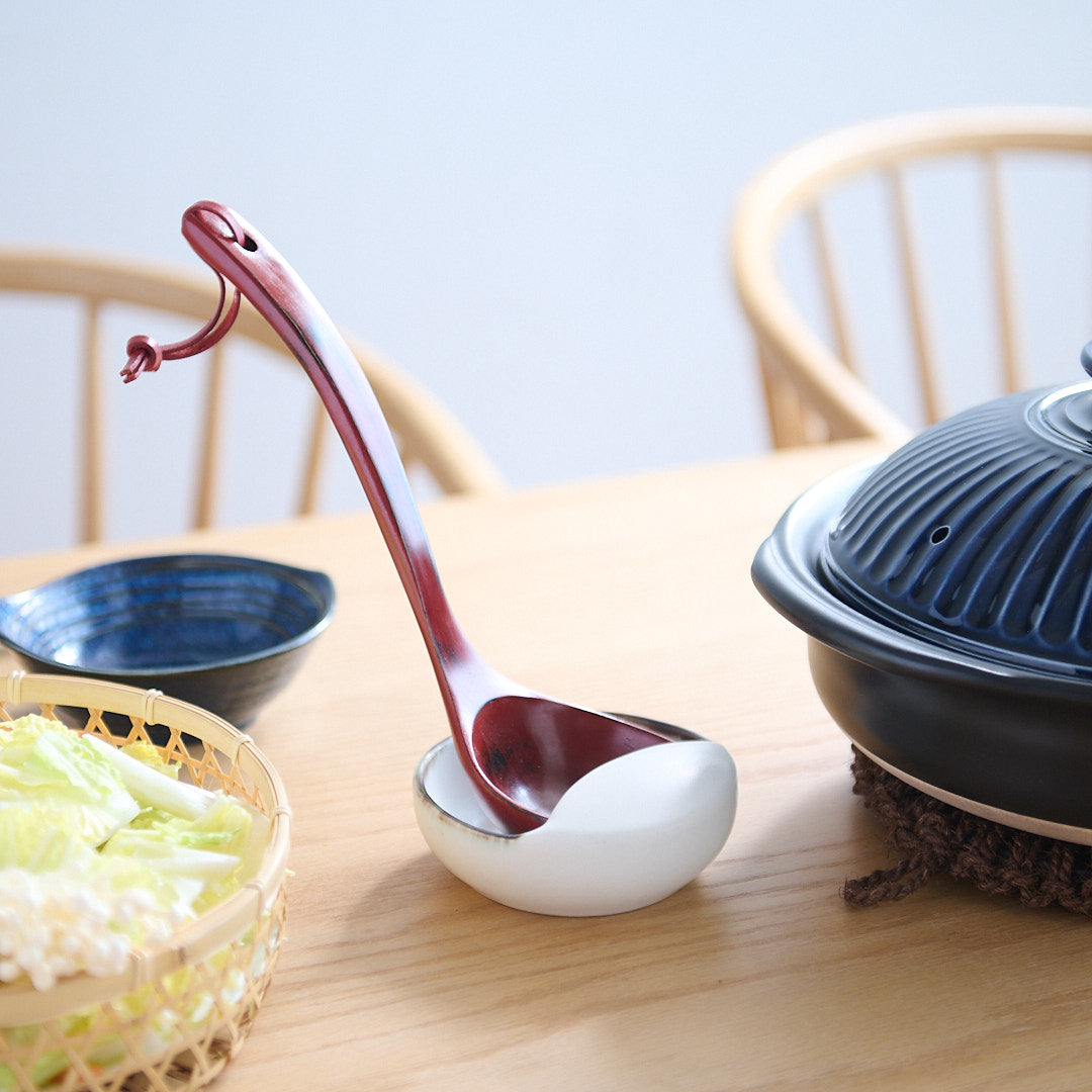 Red Ladle with Leather Strap