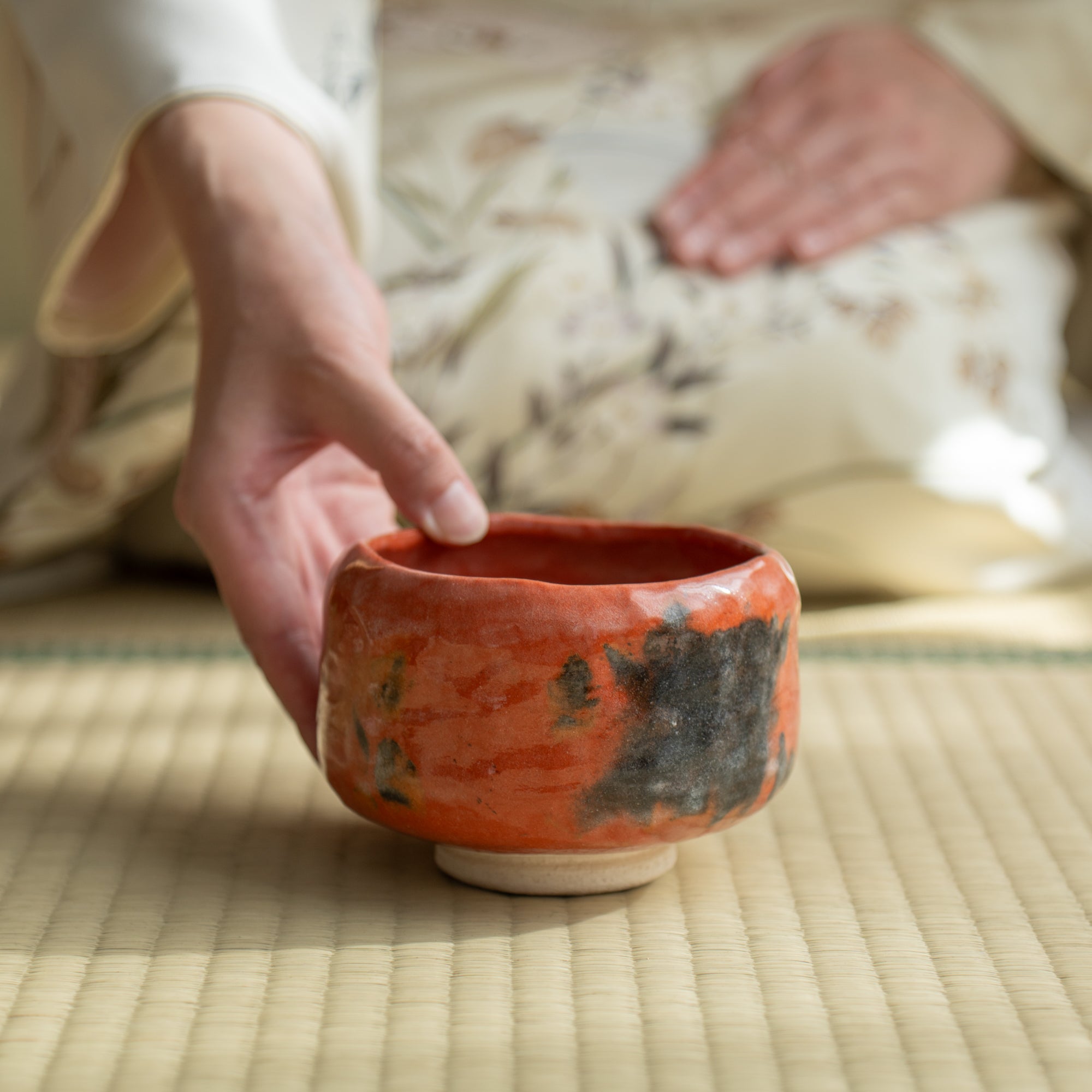 Red Raku Matcha Bowl