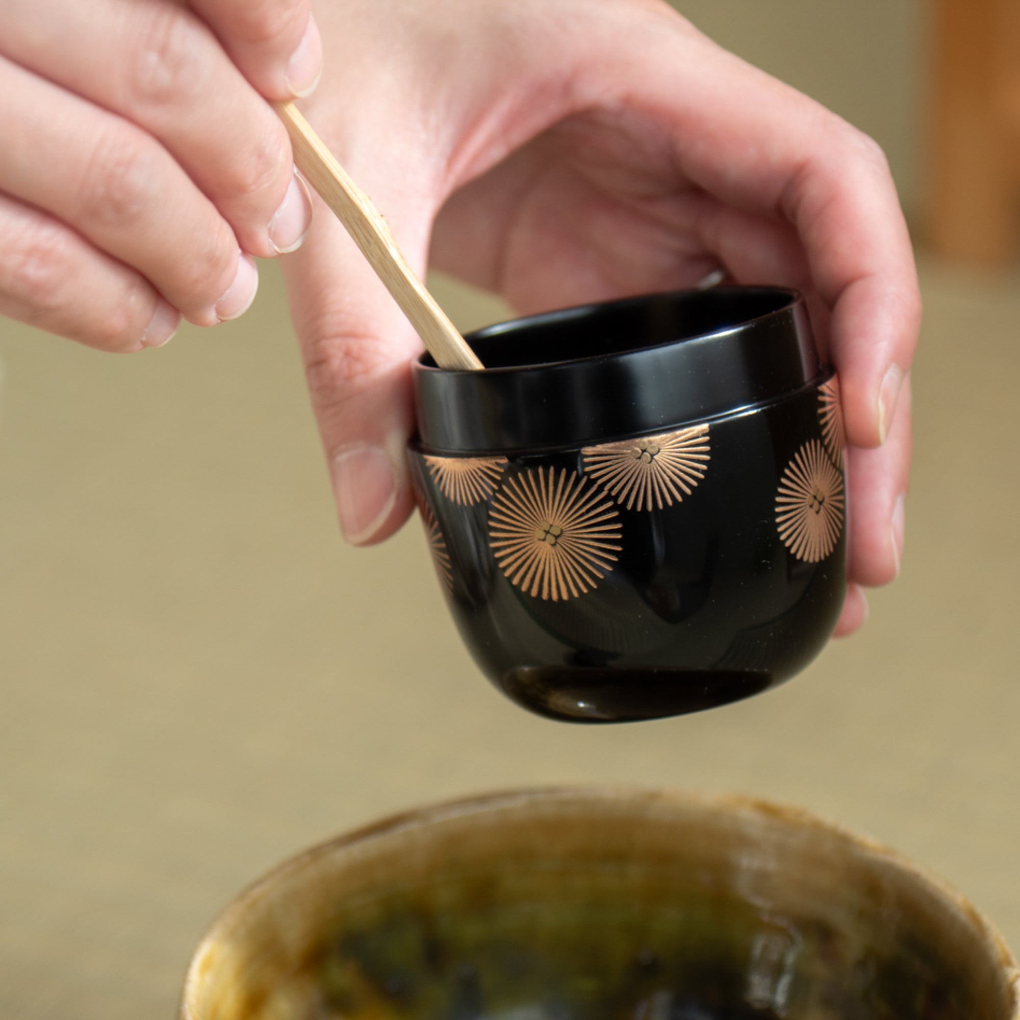 Golden Larch Tree Chu-Natsume Matcha Container