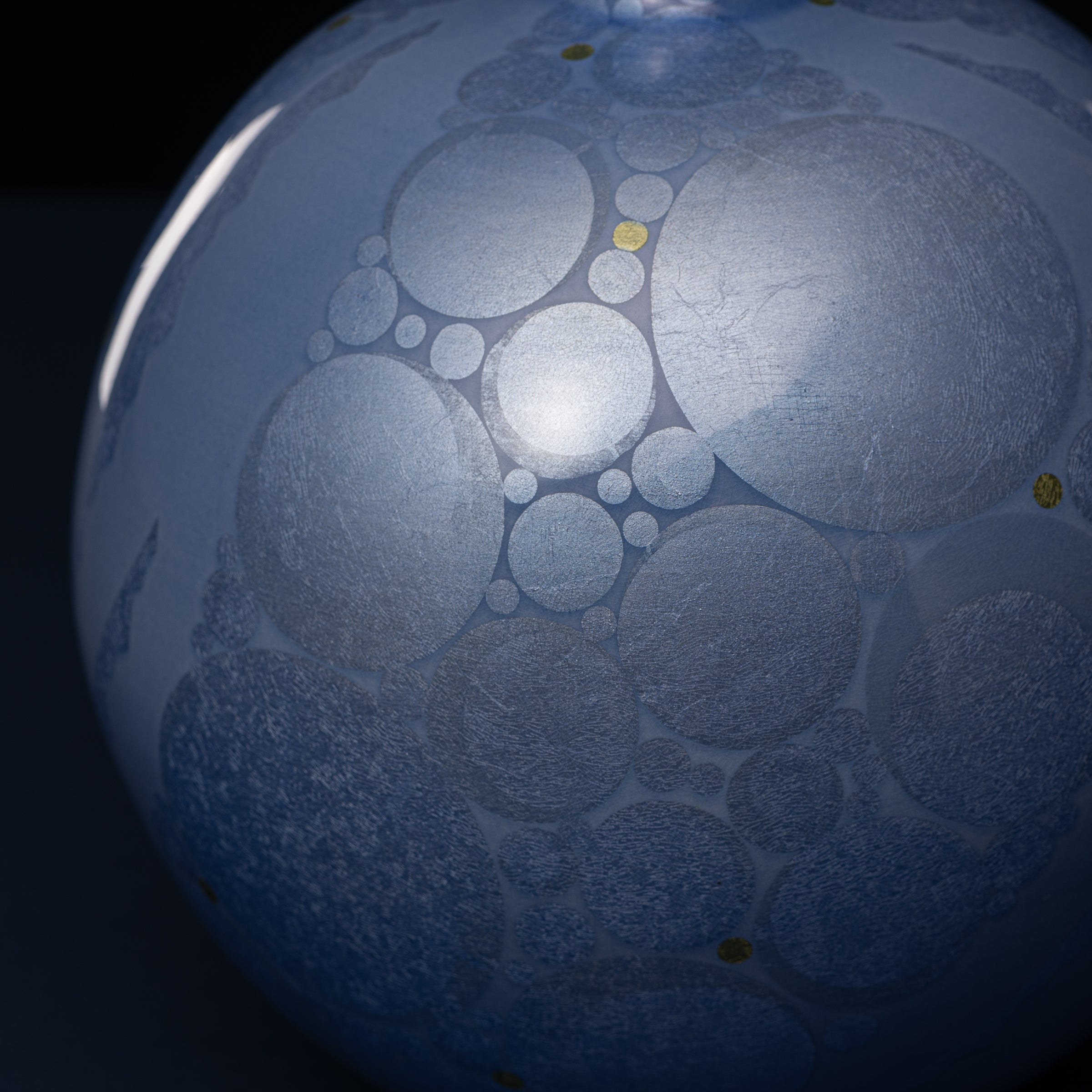 Yuri-Ginsai Pale Azure Circular Pattern Vase