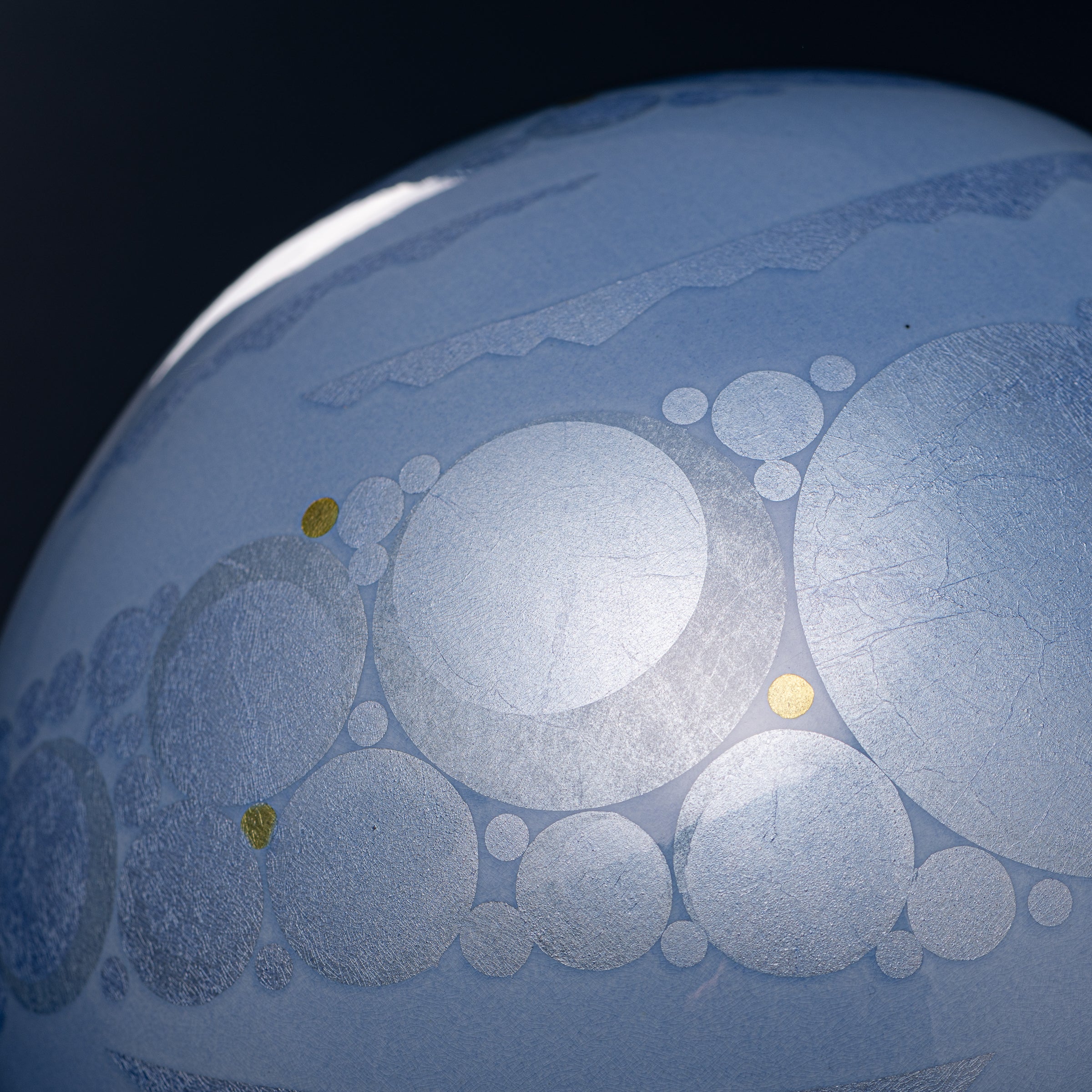 Yuri-Ginsai Pale Azure Circular Pattern Vase