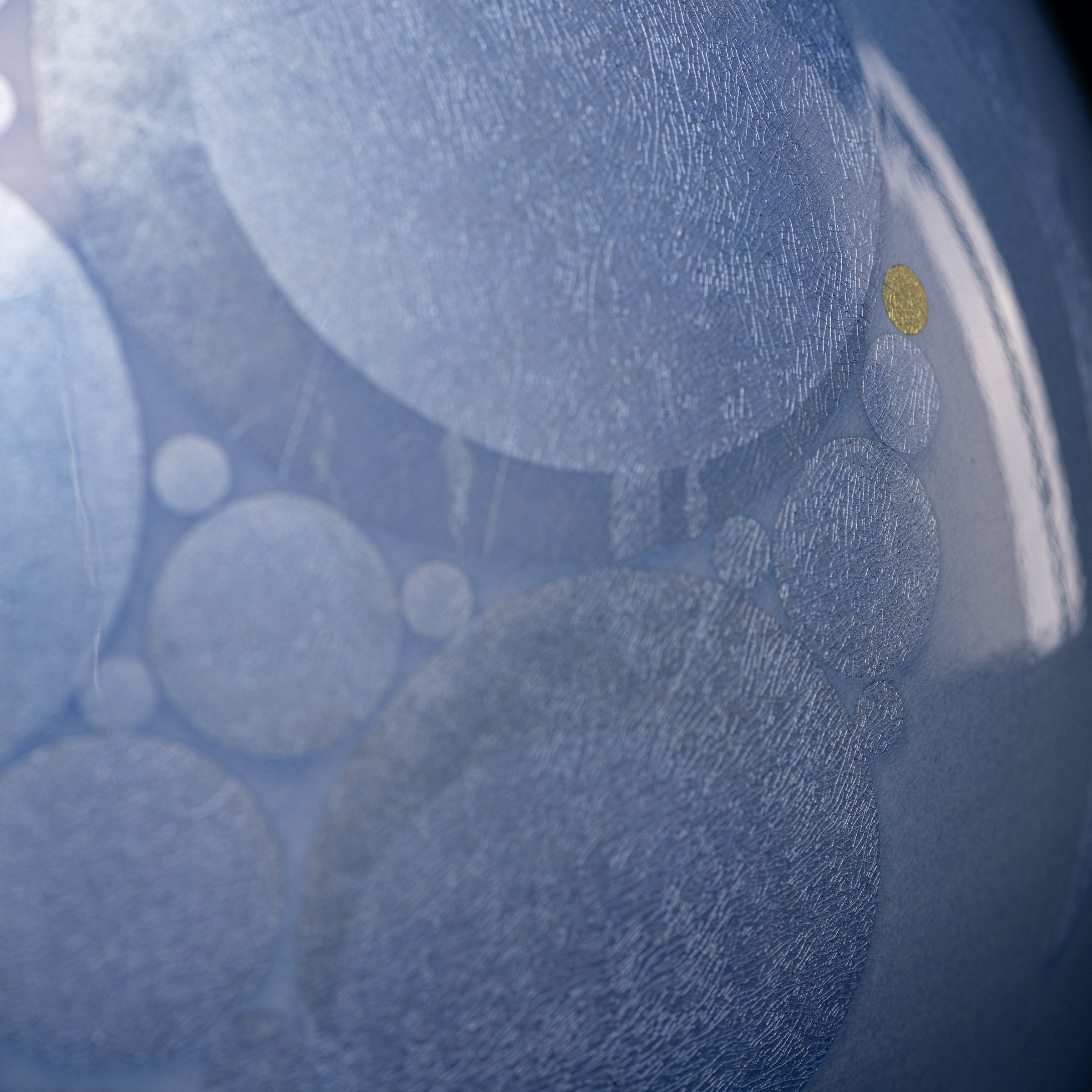 Yuri-Ginsai Pale Azure Circular Pattern Vase