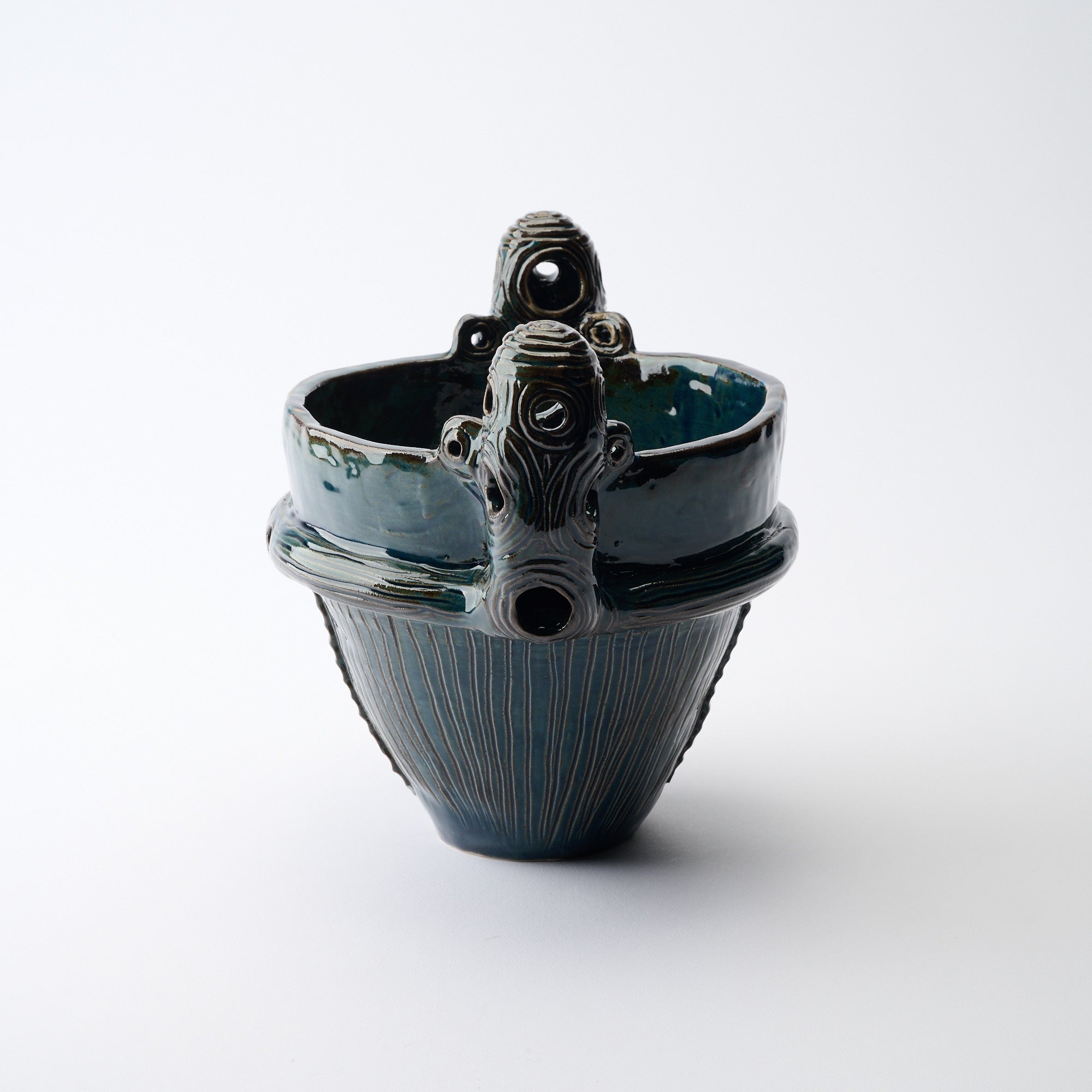 Suien Blue Jomon Cachepot