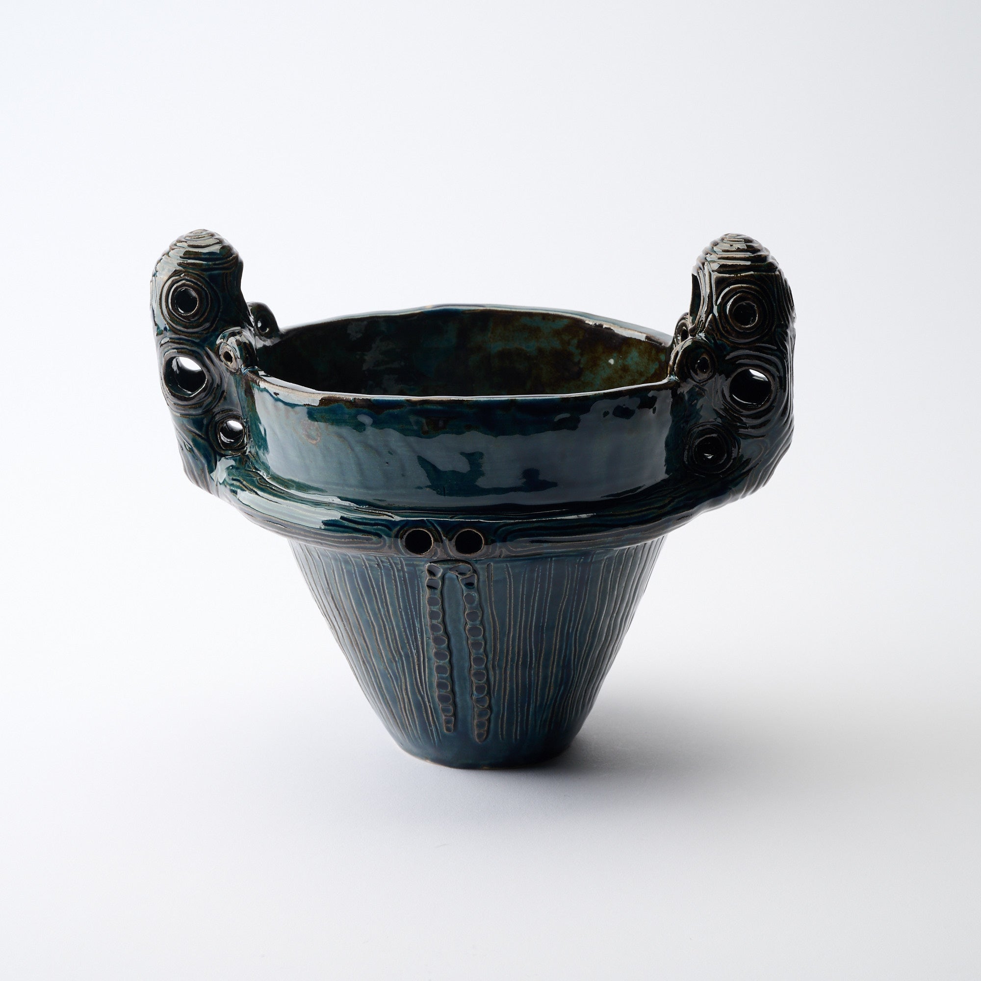 Suien Blue Jomon Cachepot